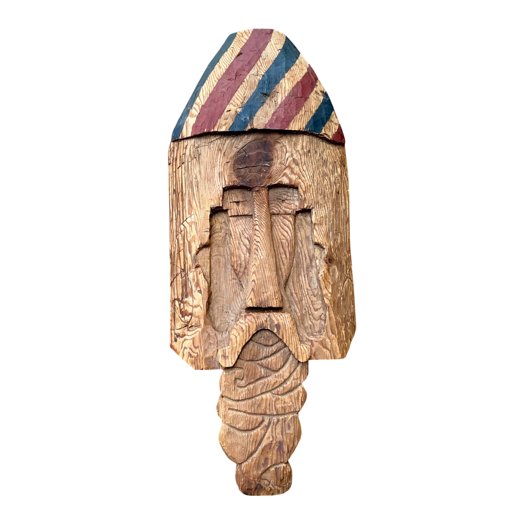 Vintage Rustic Carved Wood Mask