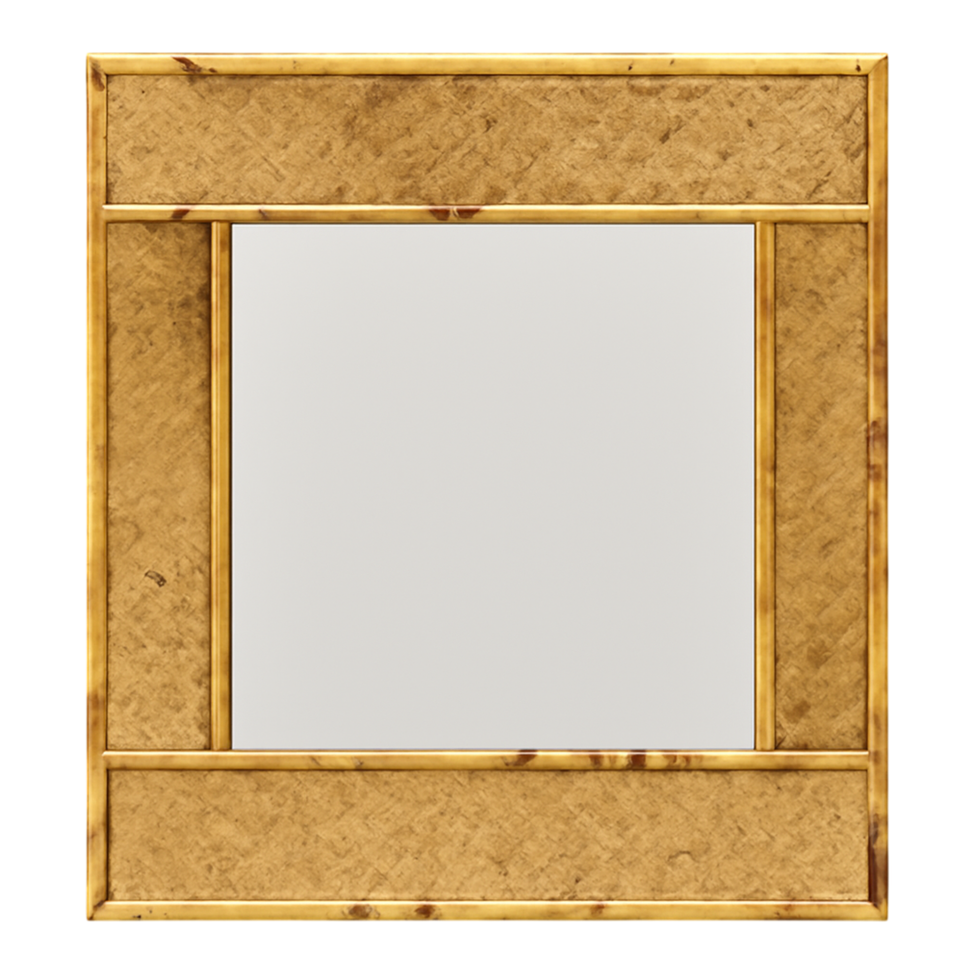 Vintage Woven Bamboo Wall Mirror