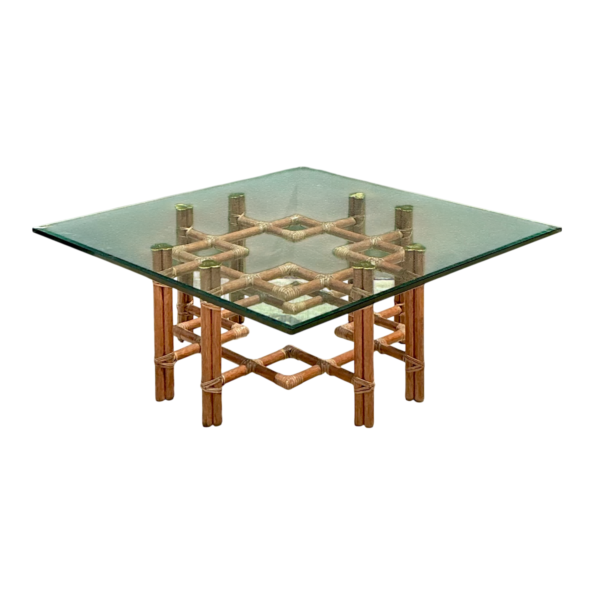 Vintage McGuire Wrapped Rattan Coffee Table