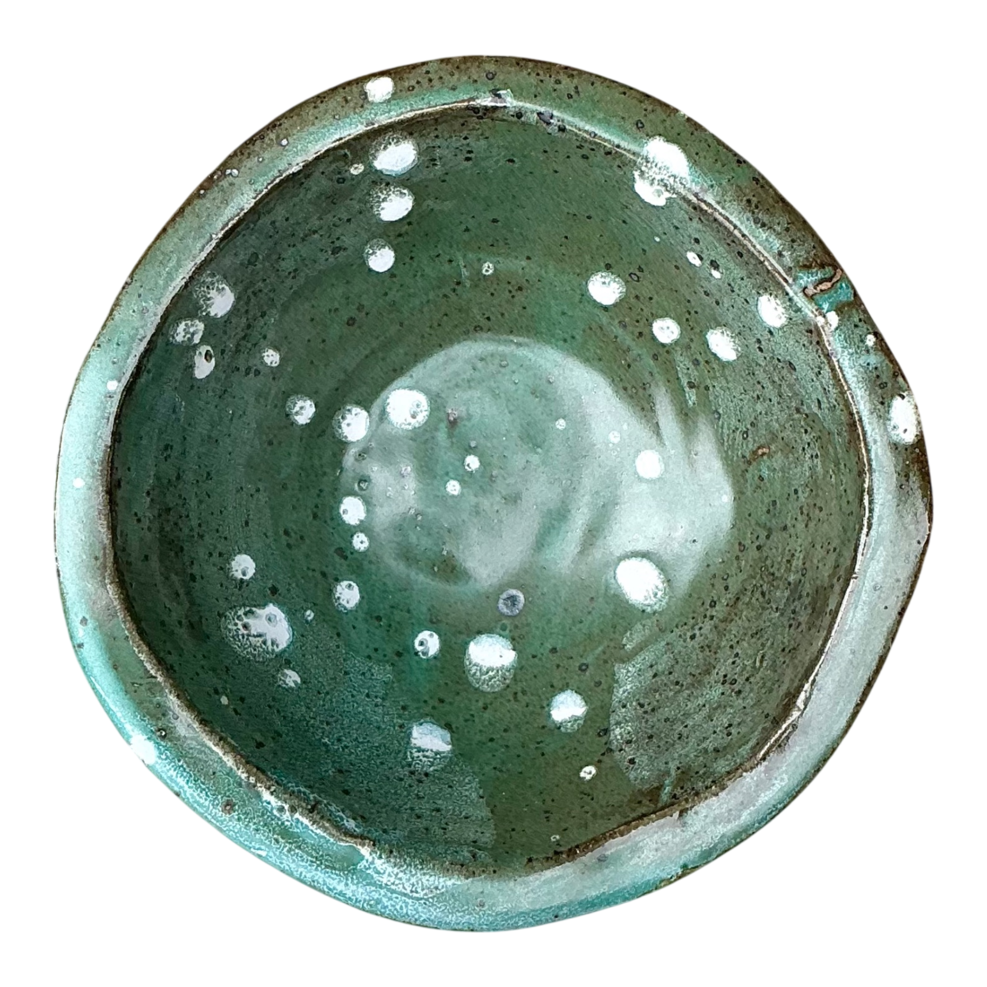 Vintage Green Glazed Studio Pottery Bowl