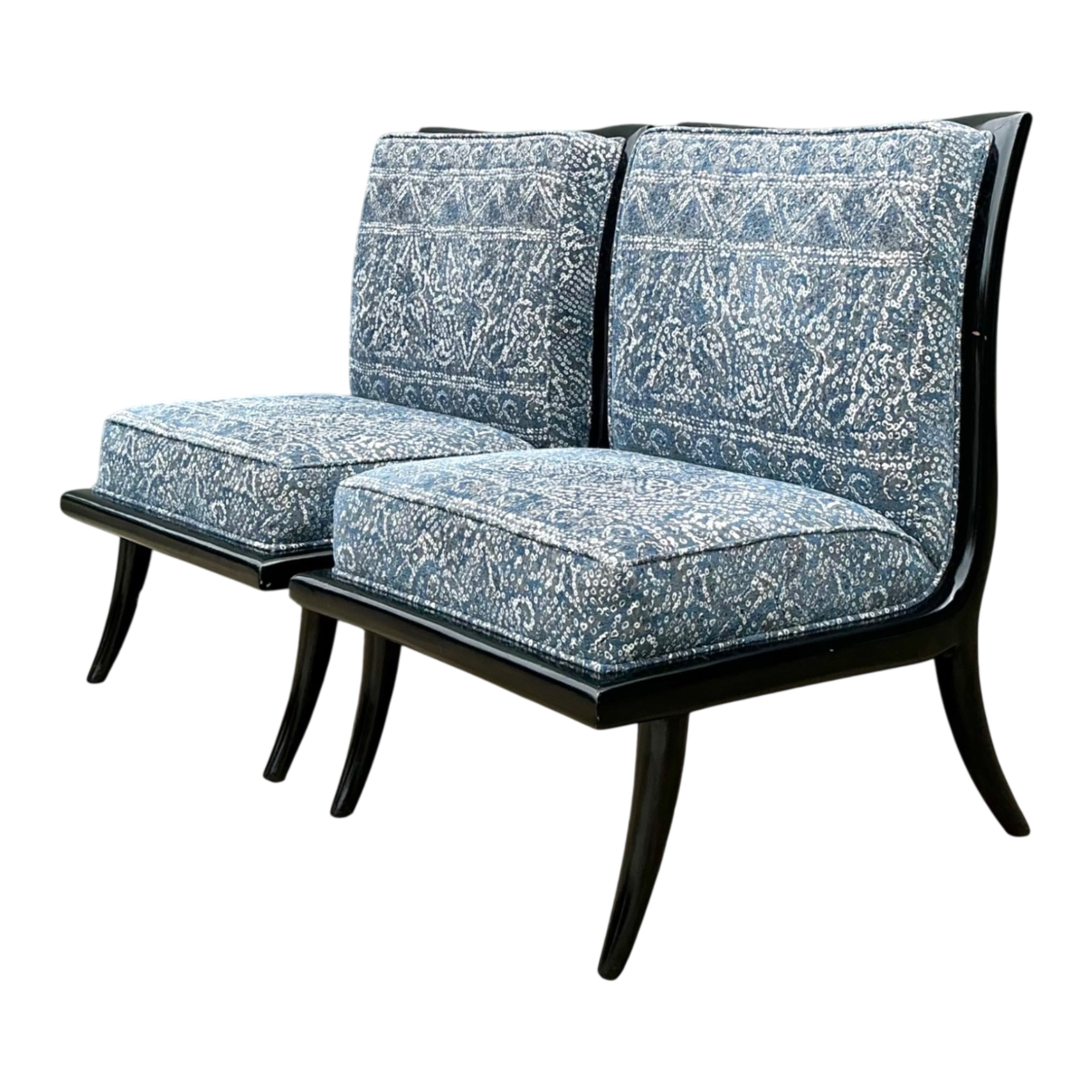 Vintage 1950s Slipper Chairs After Robsjohn Gibbings