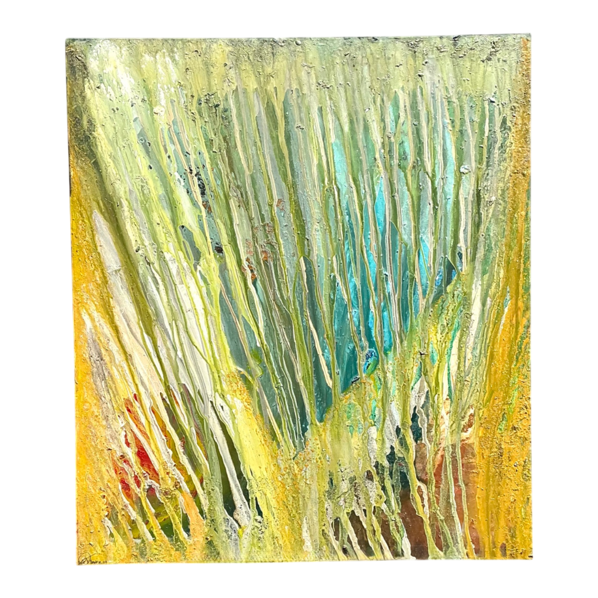 Vintage Original Abstract Oil Painting On Canvas