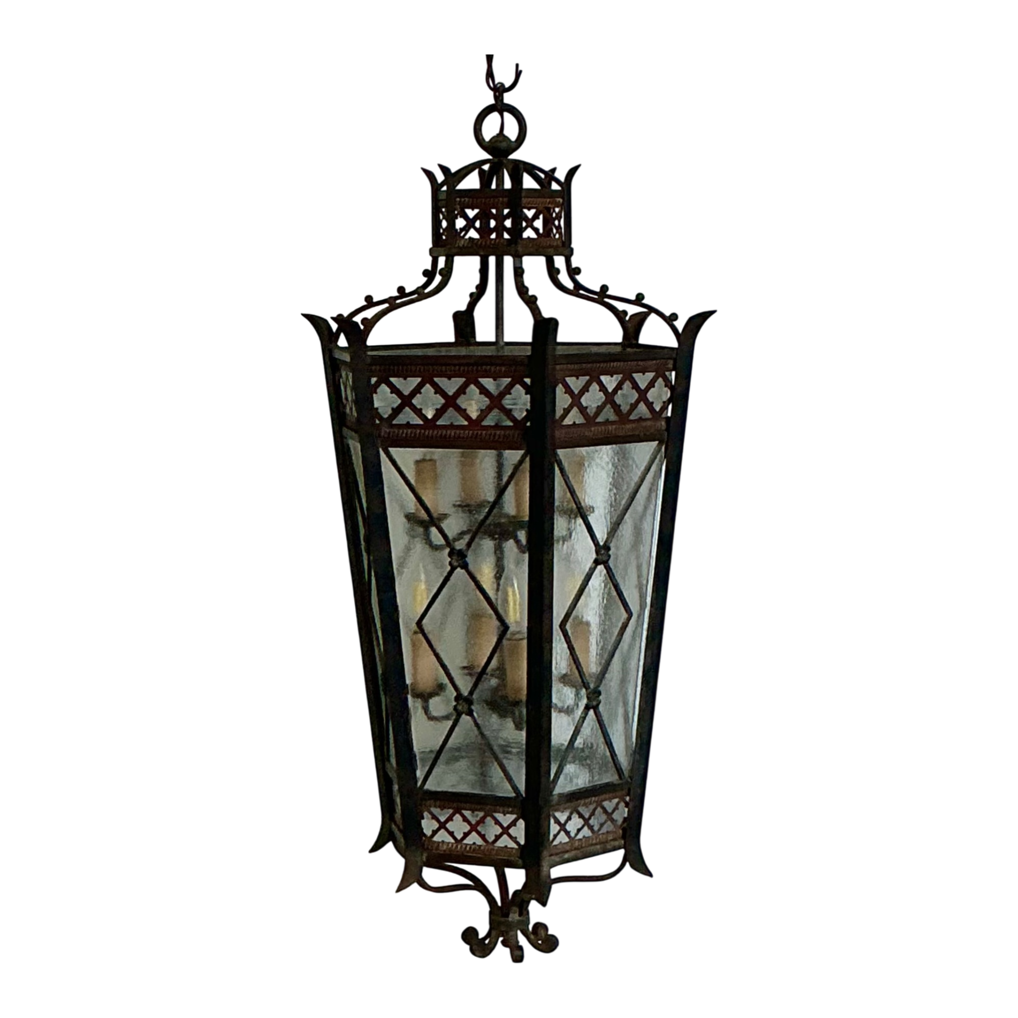Vintage Iron And Glass Lantern