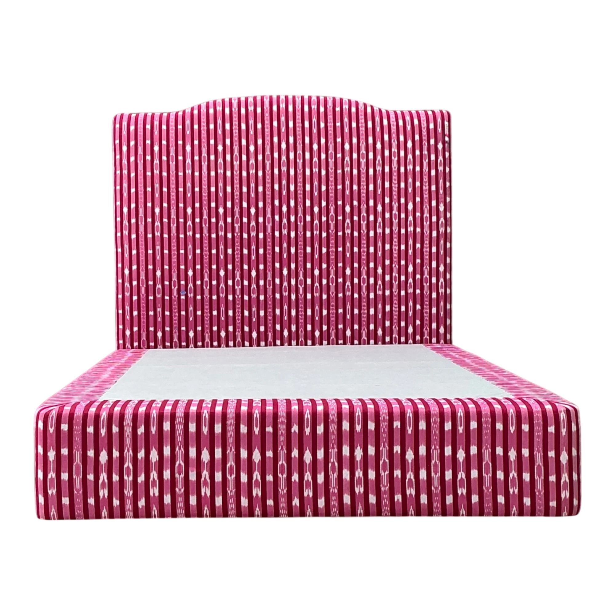 Vintage Custom Queen Platform Bed In Scalamandre “Jakarta”: