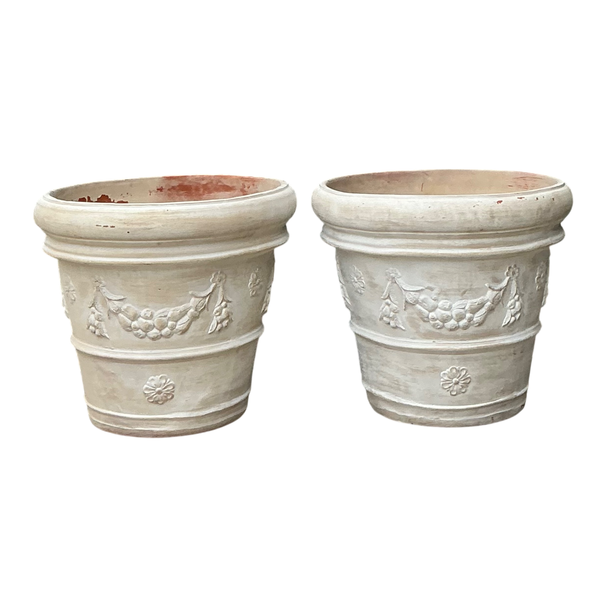 Vintage Italian Terracotta Planters - A Pair