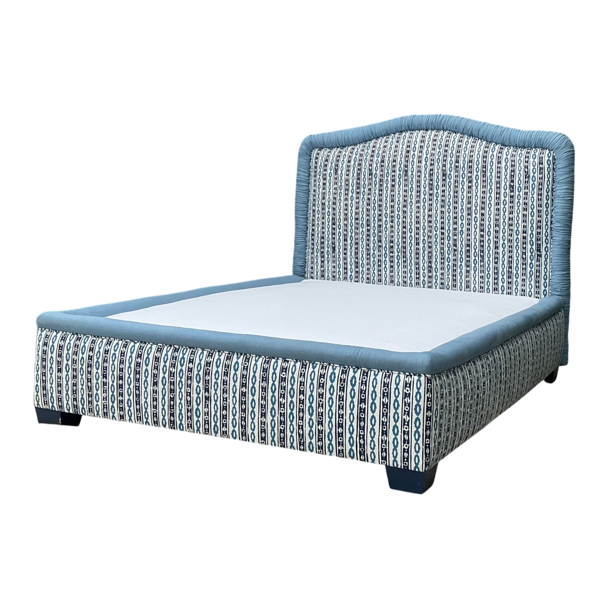 Vintage Upholstered Queen Bed Frame