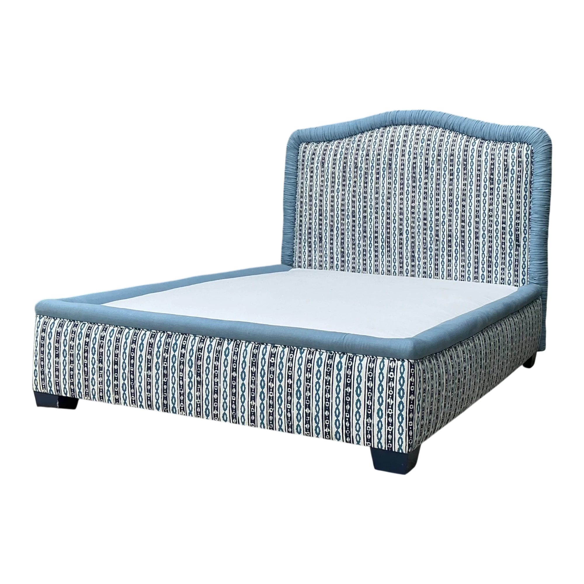 Vintage Upholstered Queen Bed Frame