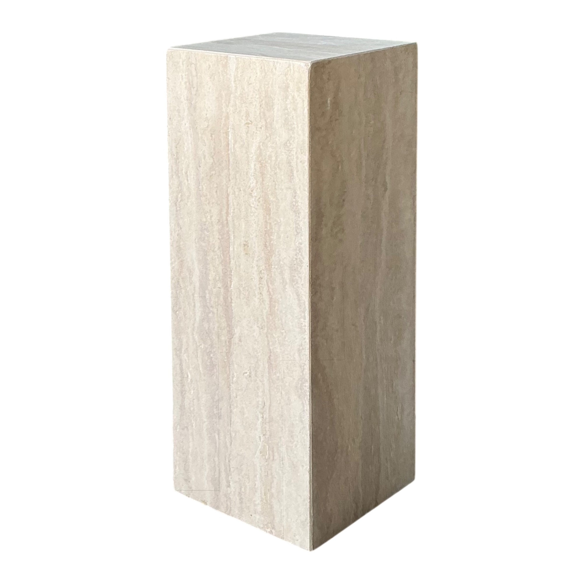 Vintage Travertine Tall Pedestal Column