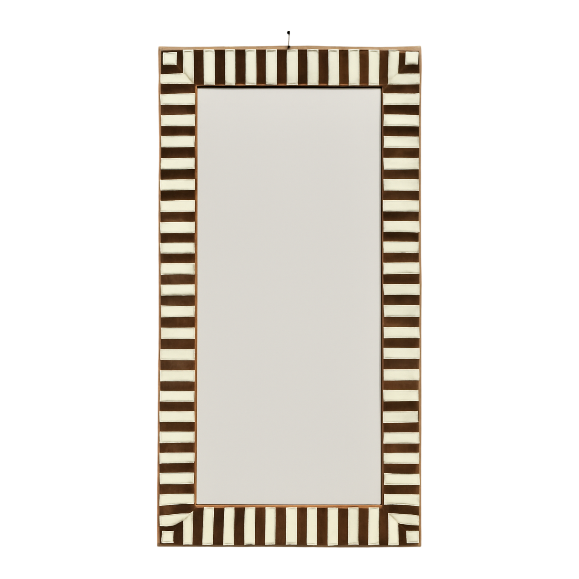 Vintage Striped Bone Inlay Wall Mirror