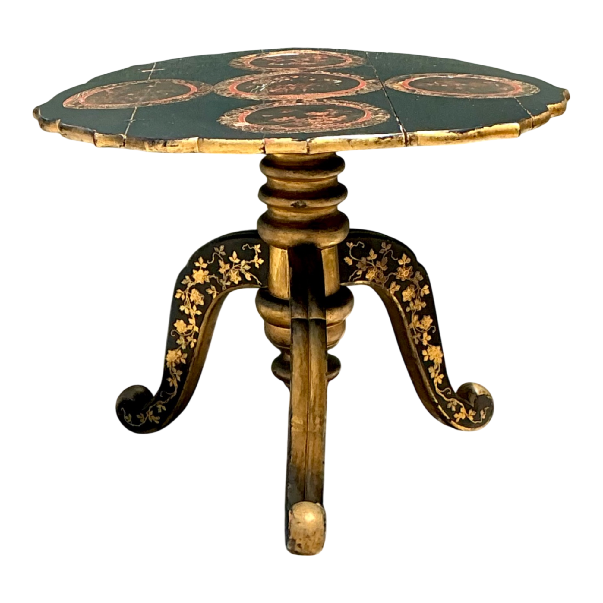 Vintage Victorian Chinese Export Lacquered Center Hall Table