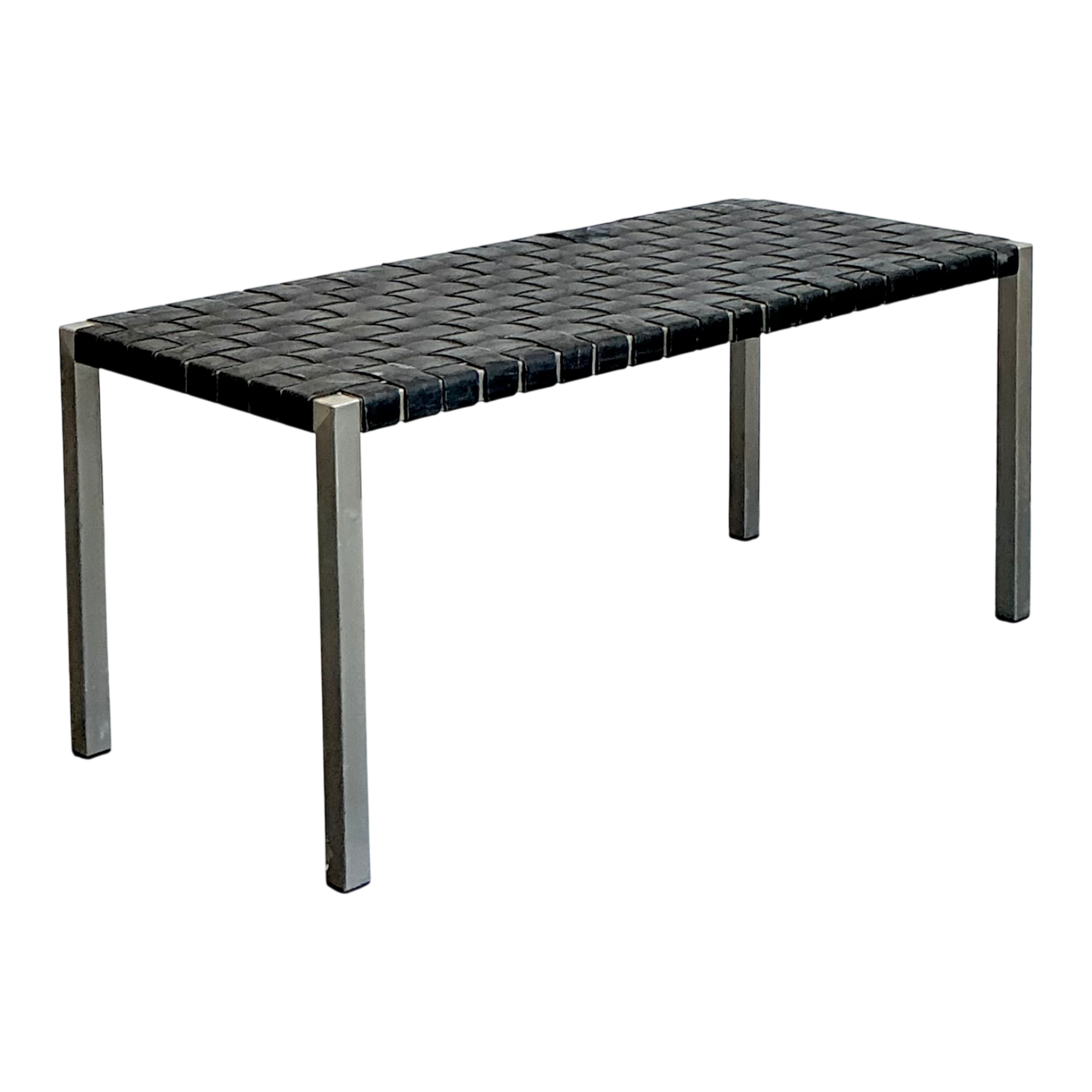 Vintage Ralph Lauren Woven Leather Bench