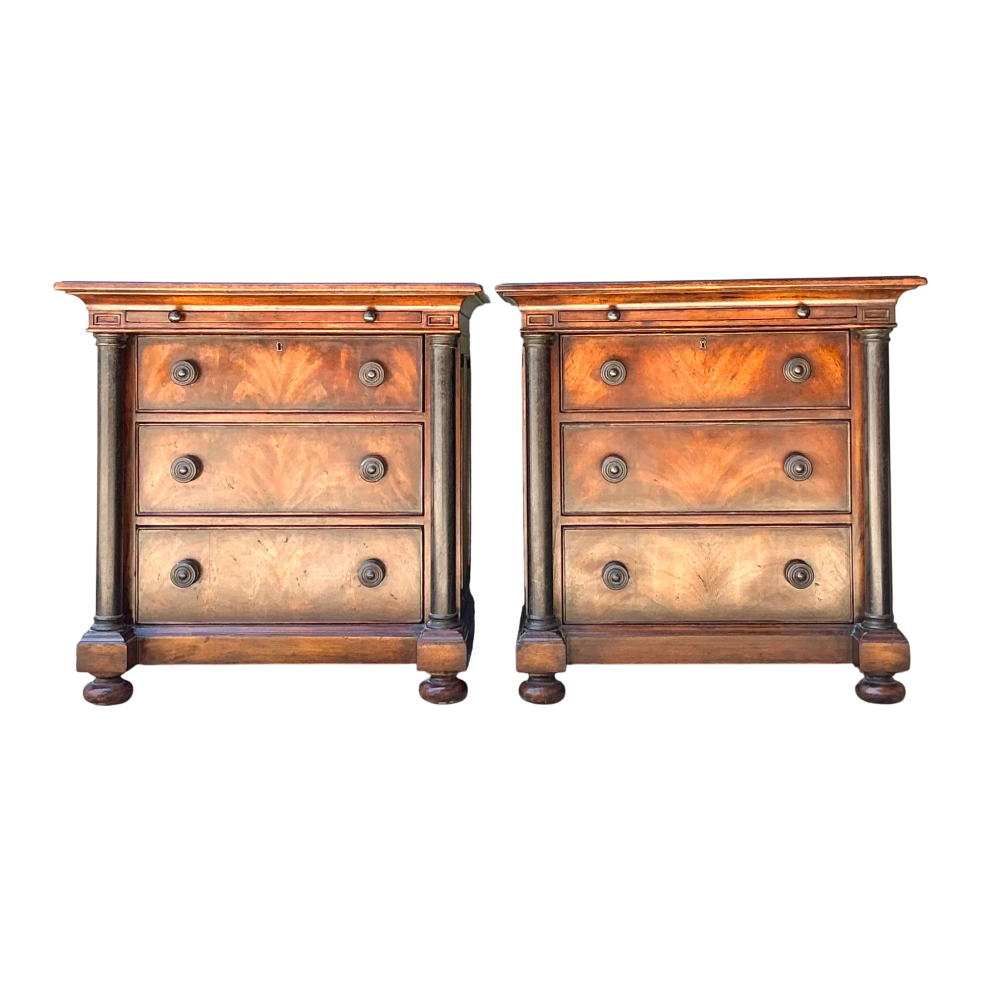 Vintage Maitland Smith Neoclassical Bronze Chests Of Drawers - A Pair