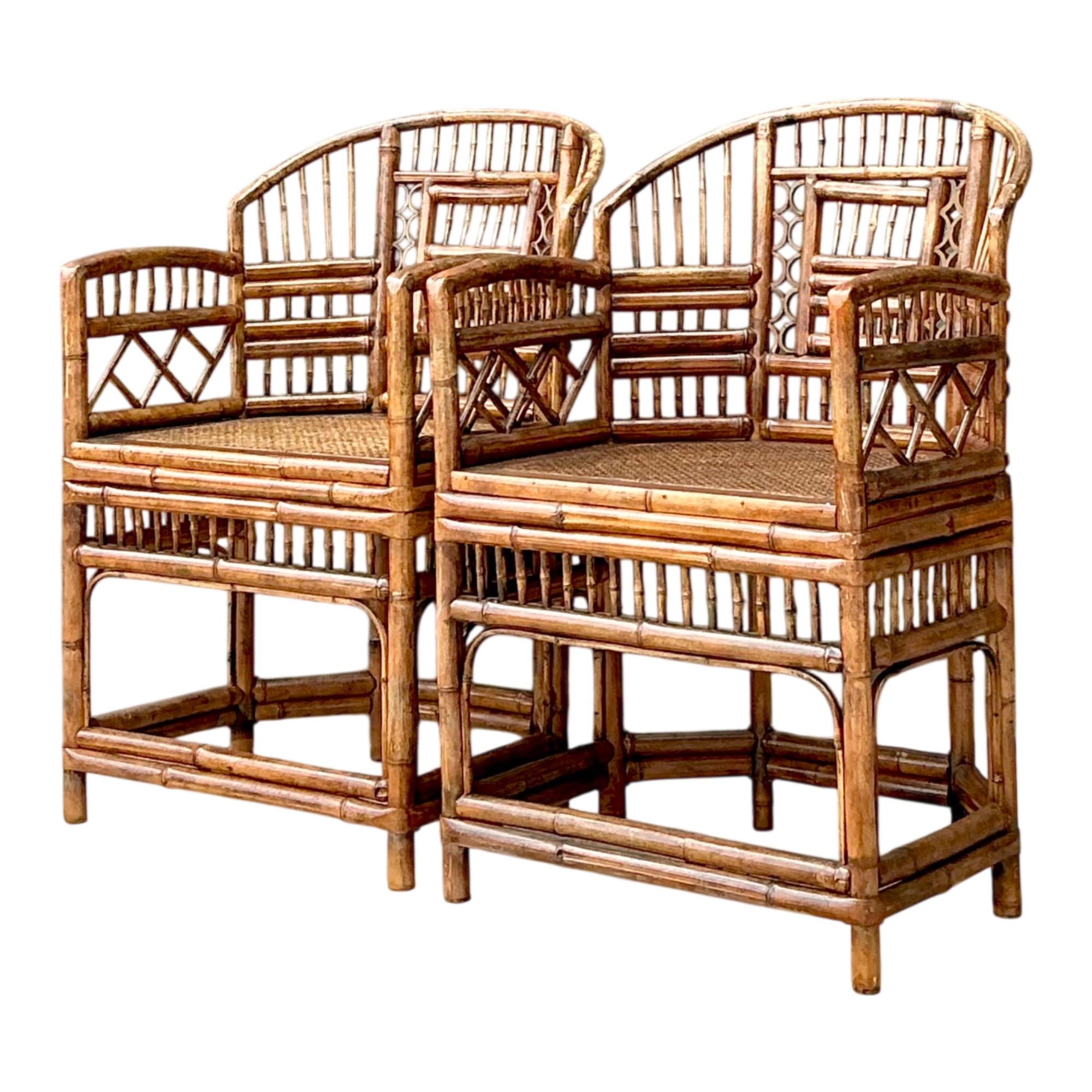 Vintage Brighton Pavillion Rattan Chairs - A Pair