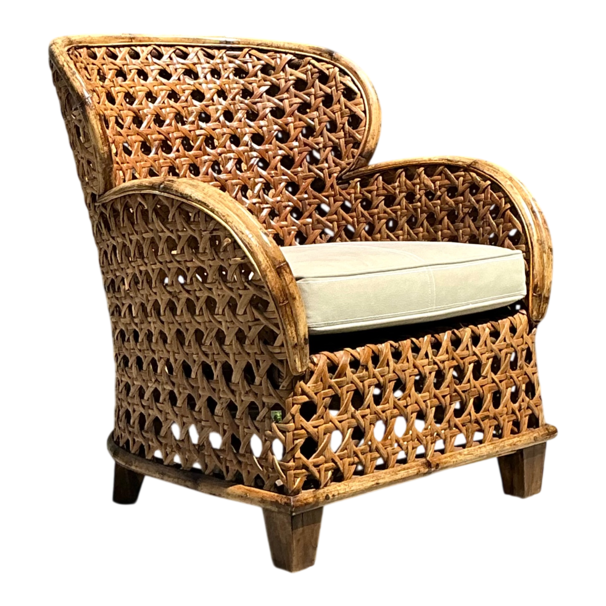 Vintage French Cane Lounge Chair