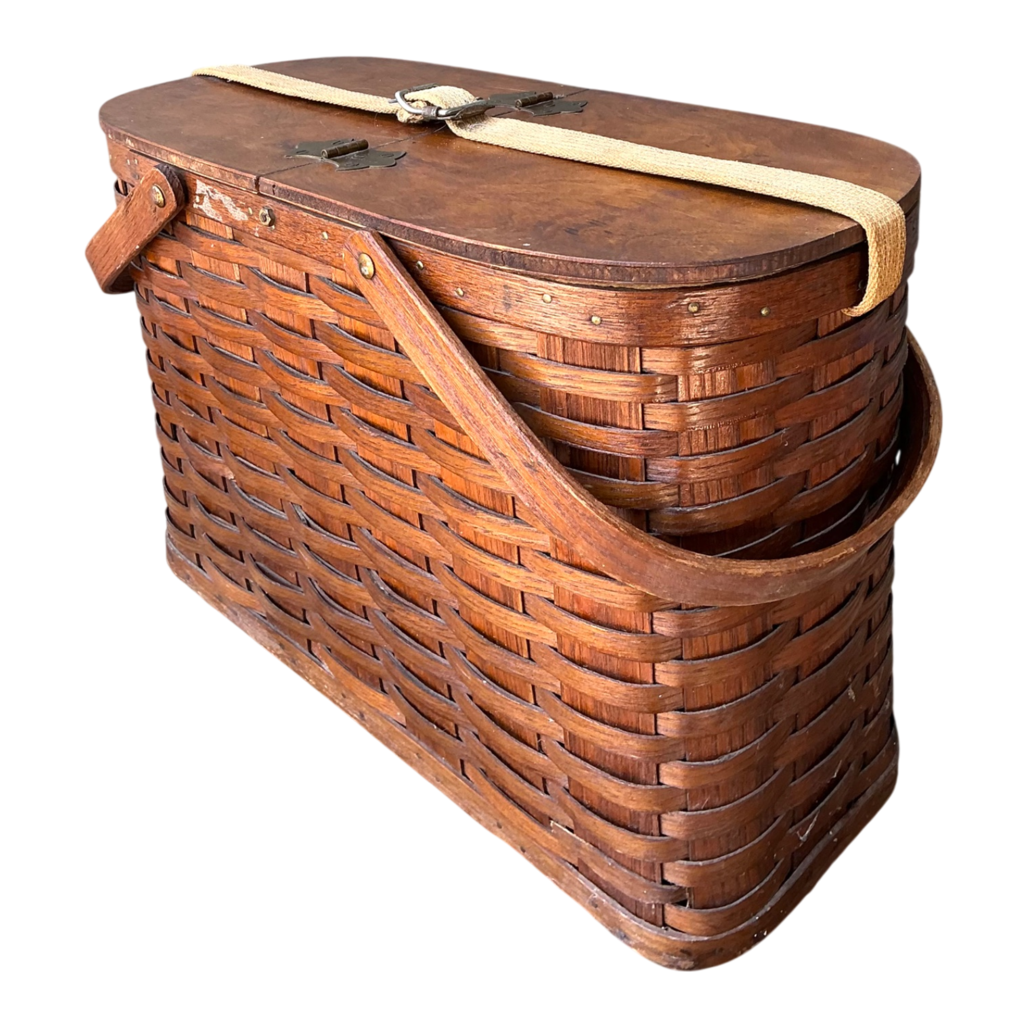 Vintage 1940s Abercrombie And Fitch Woven Picnic Basket