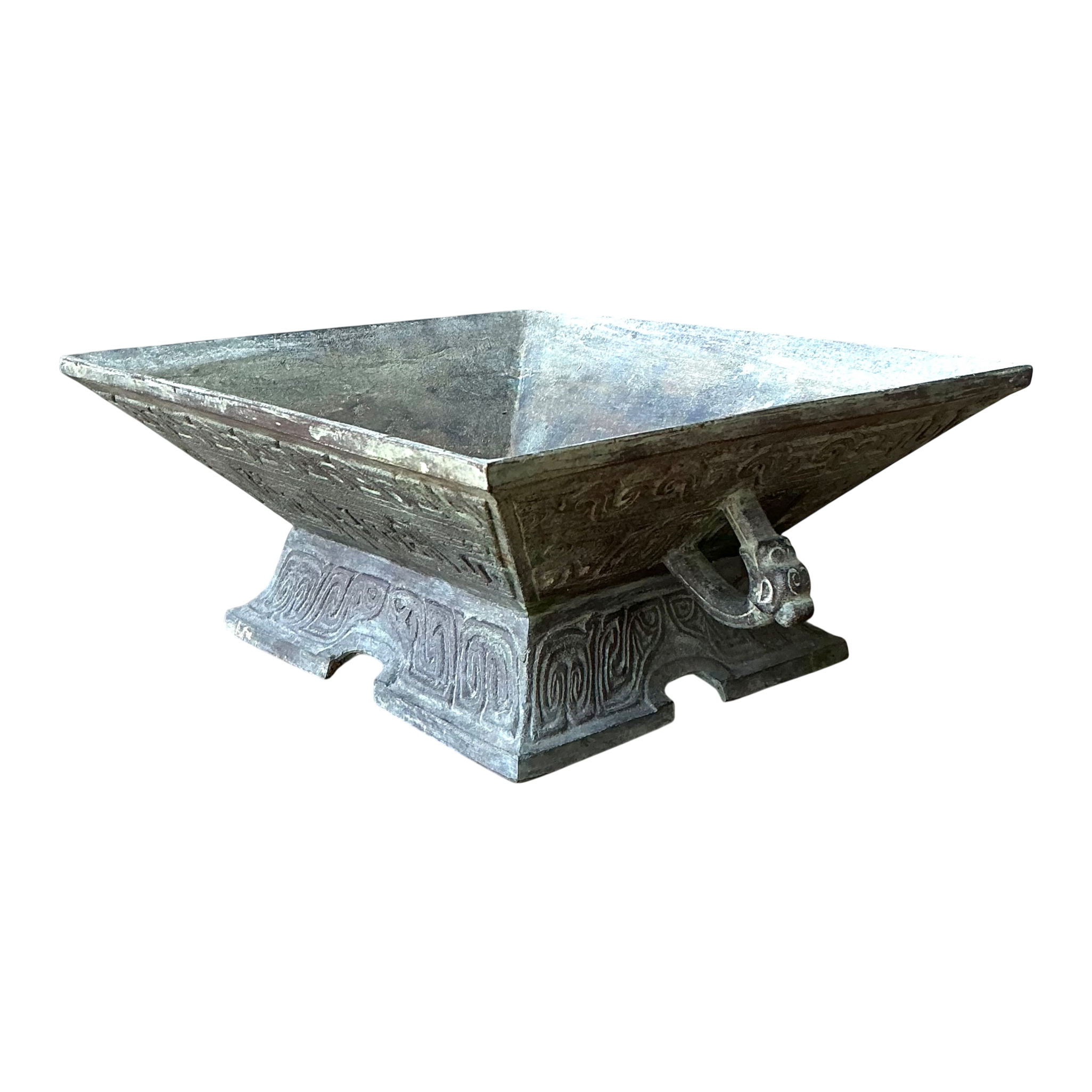 Vintage Etched Bronze Decorative Bowl
