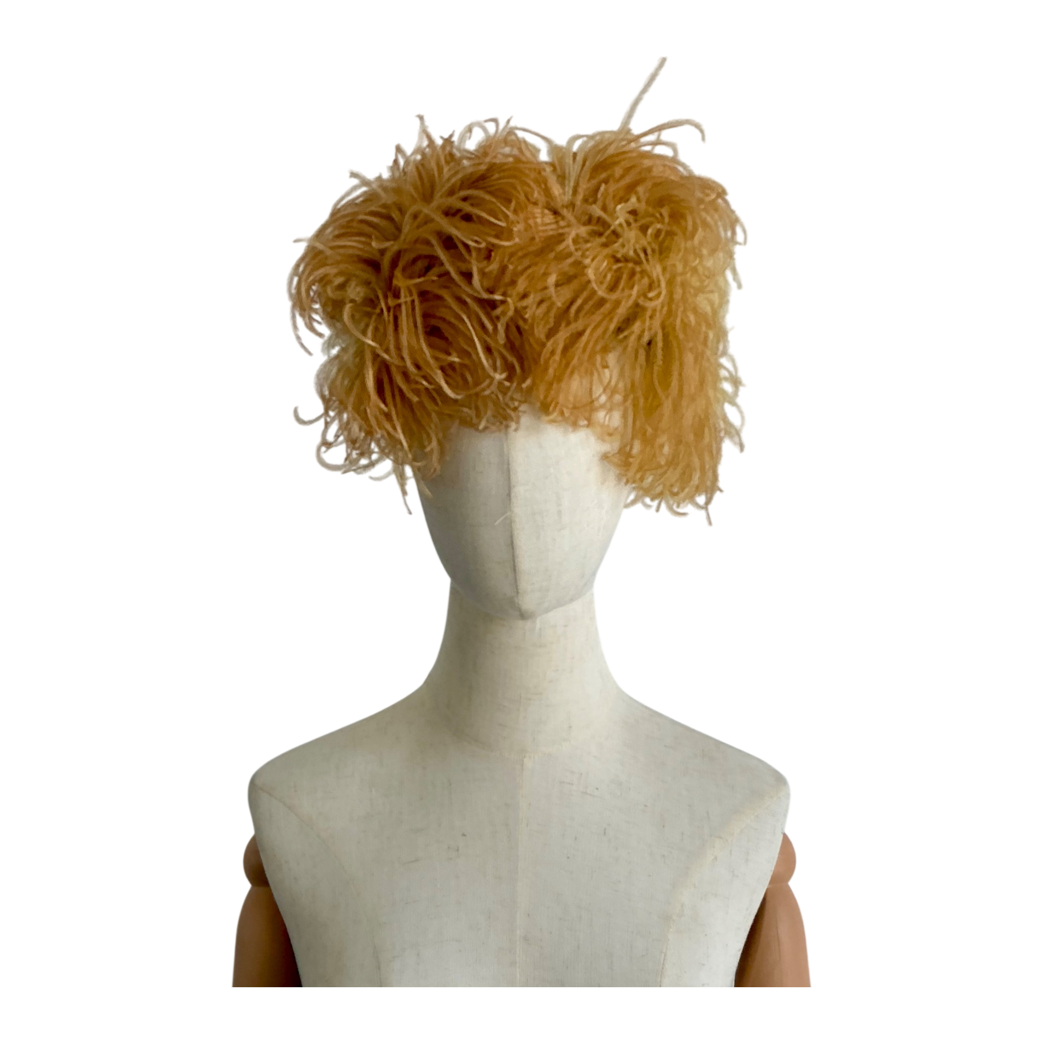 Vintage Ostrich Feather Hat With Velvet Bow