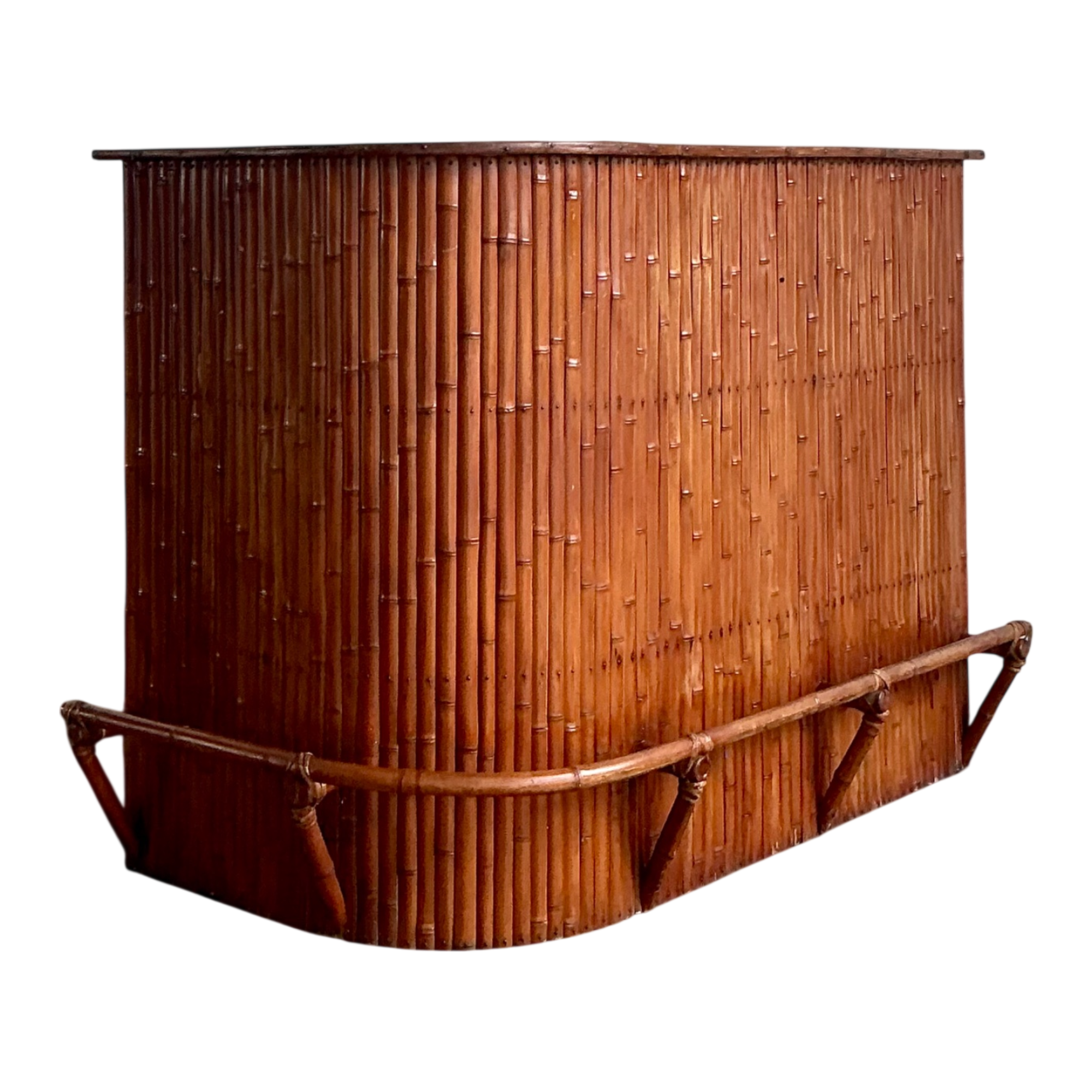 Vintage Curved Bamboo Tiki Bar