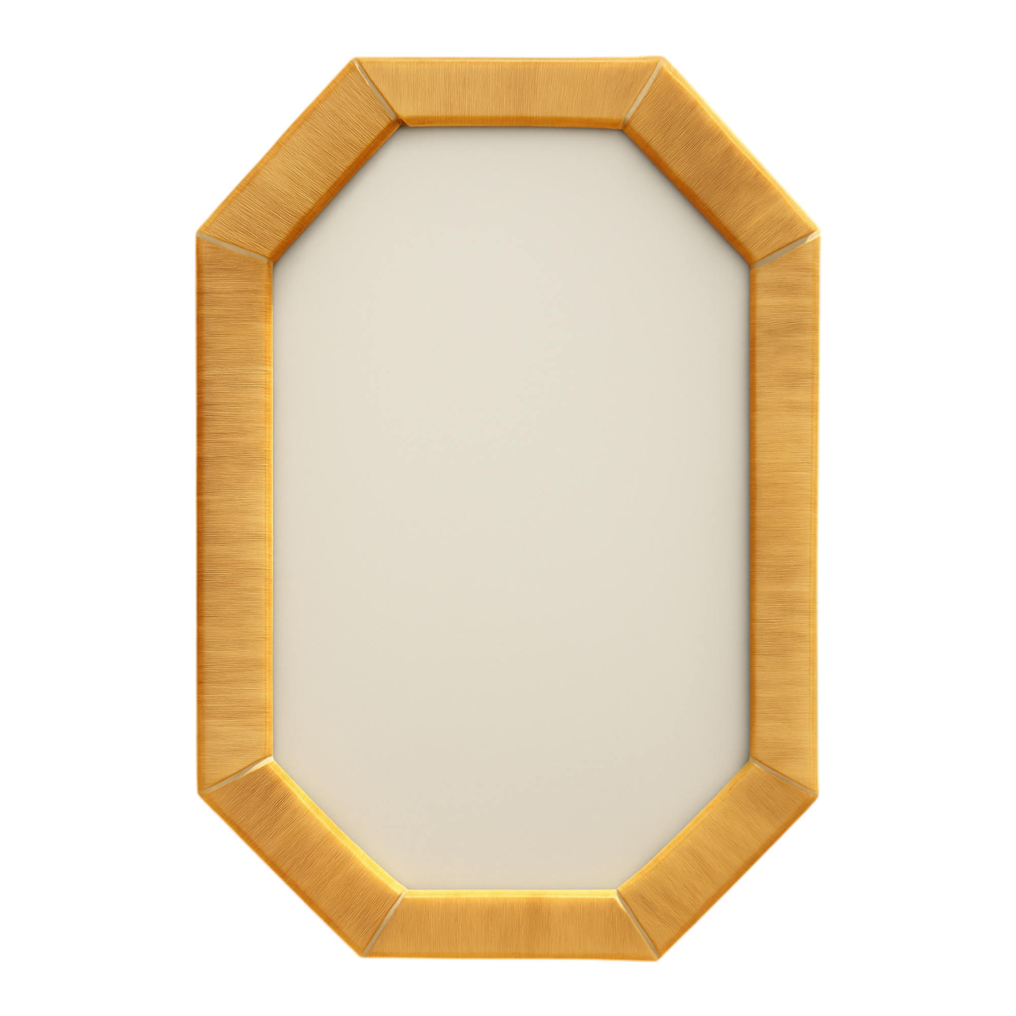 Vintage Octagonal Rattan Wrapped Wall Mirror