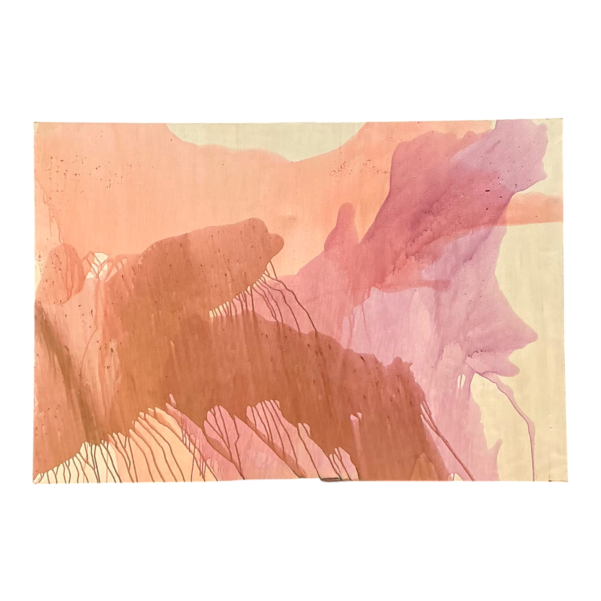 Monumental Vintage Abstract Expressionist Painting On Canvas