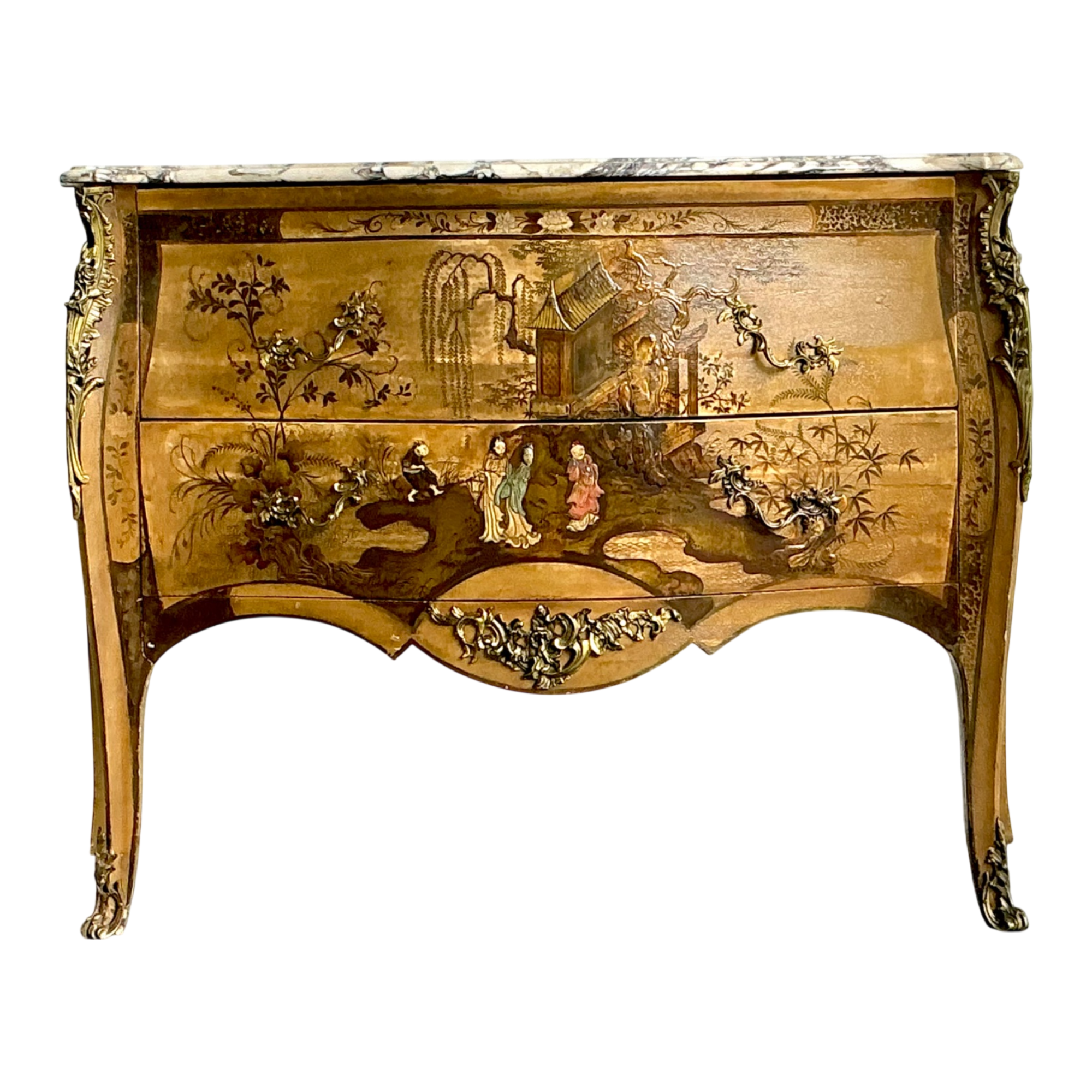 Antique Italian Chinoiserie Style Commode