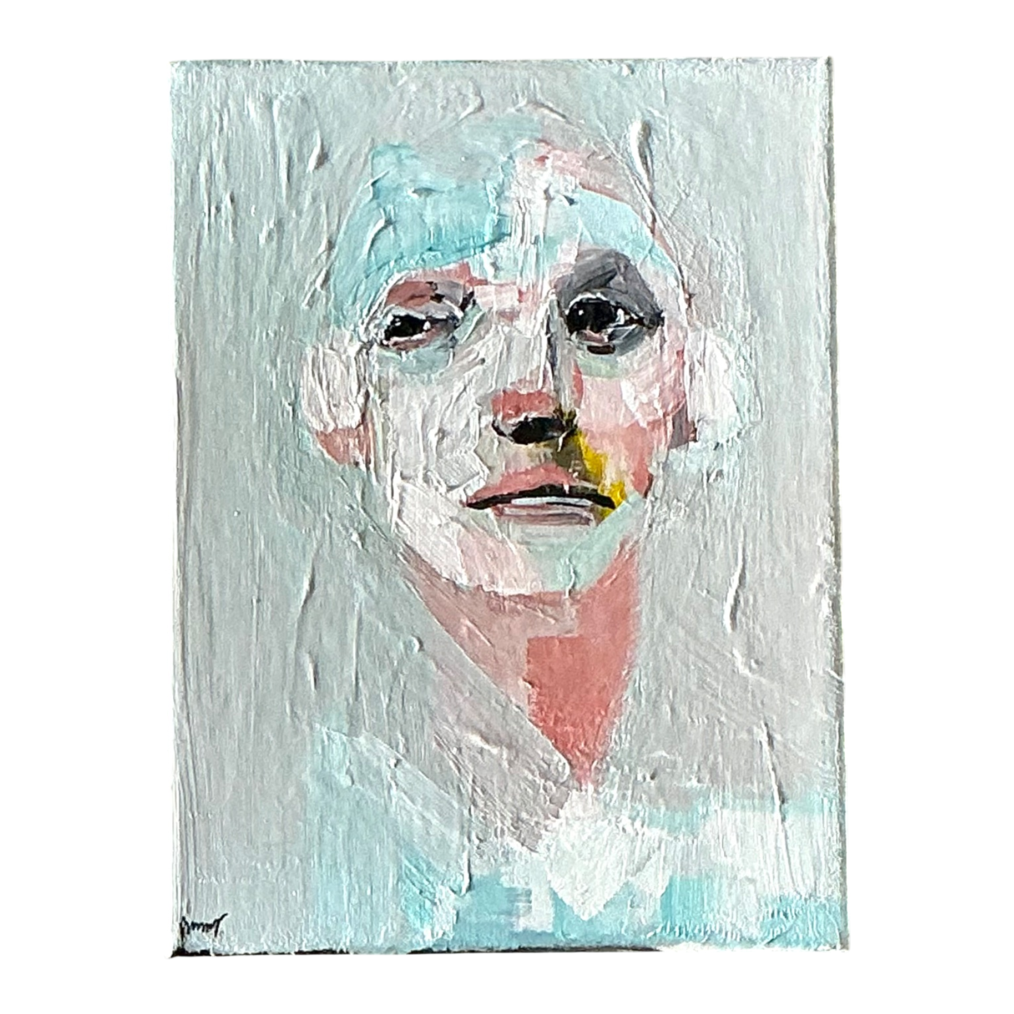 Vintage Abstract Expressionist Portrait Painting