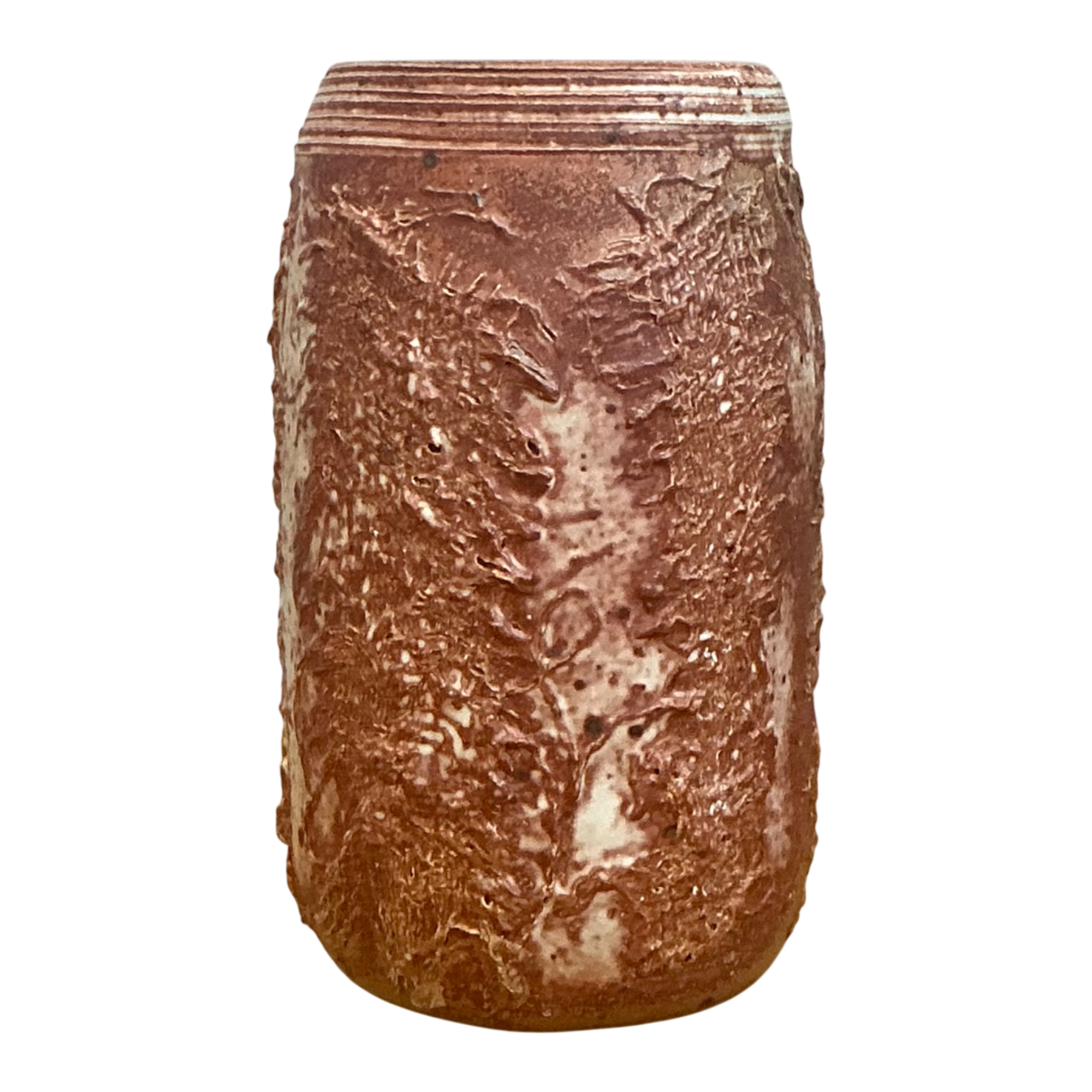 Vintage Brown Textured Studio Pottery Vase