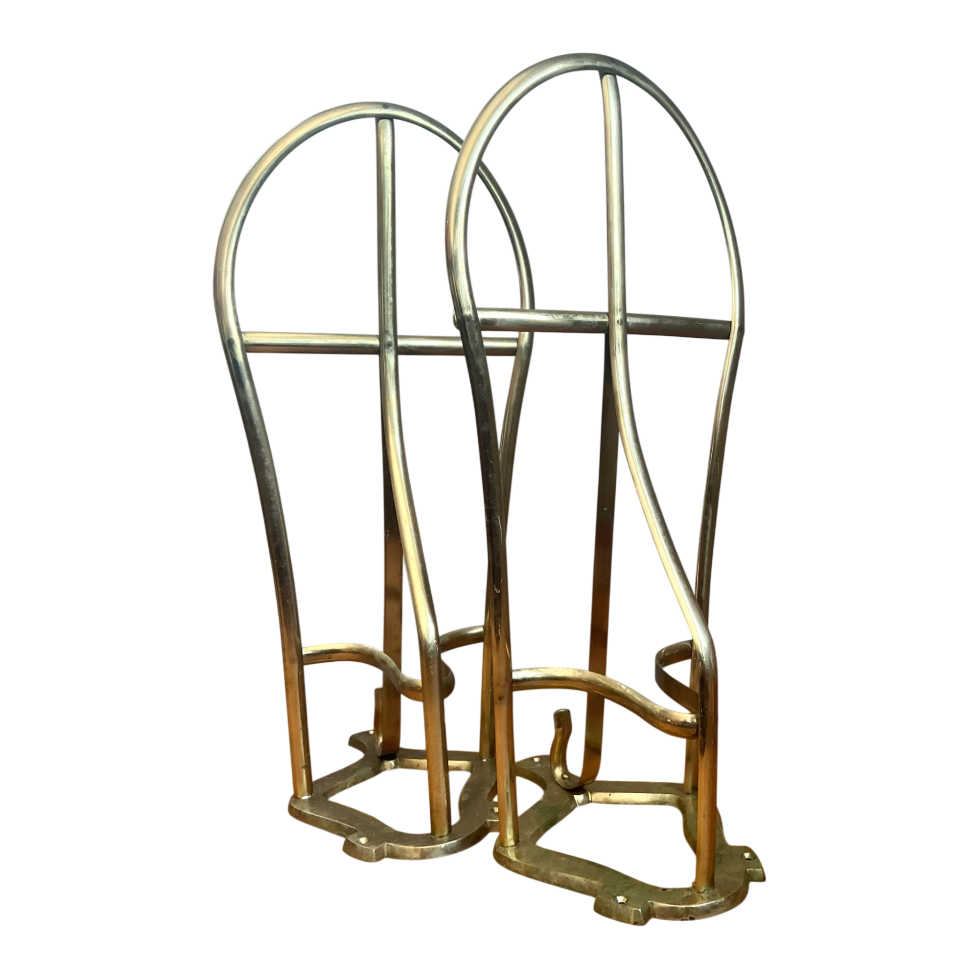 Vintage Brass Horse Saddle Rack - A Pair
