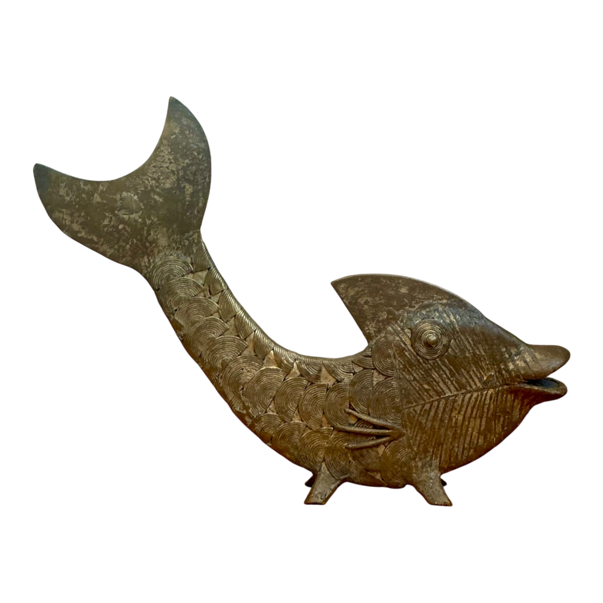Mid-Century Modern Bronze Fish Figurine