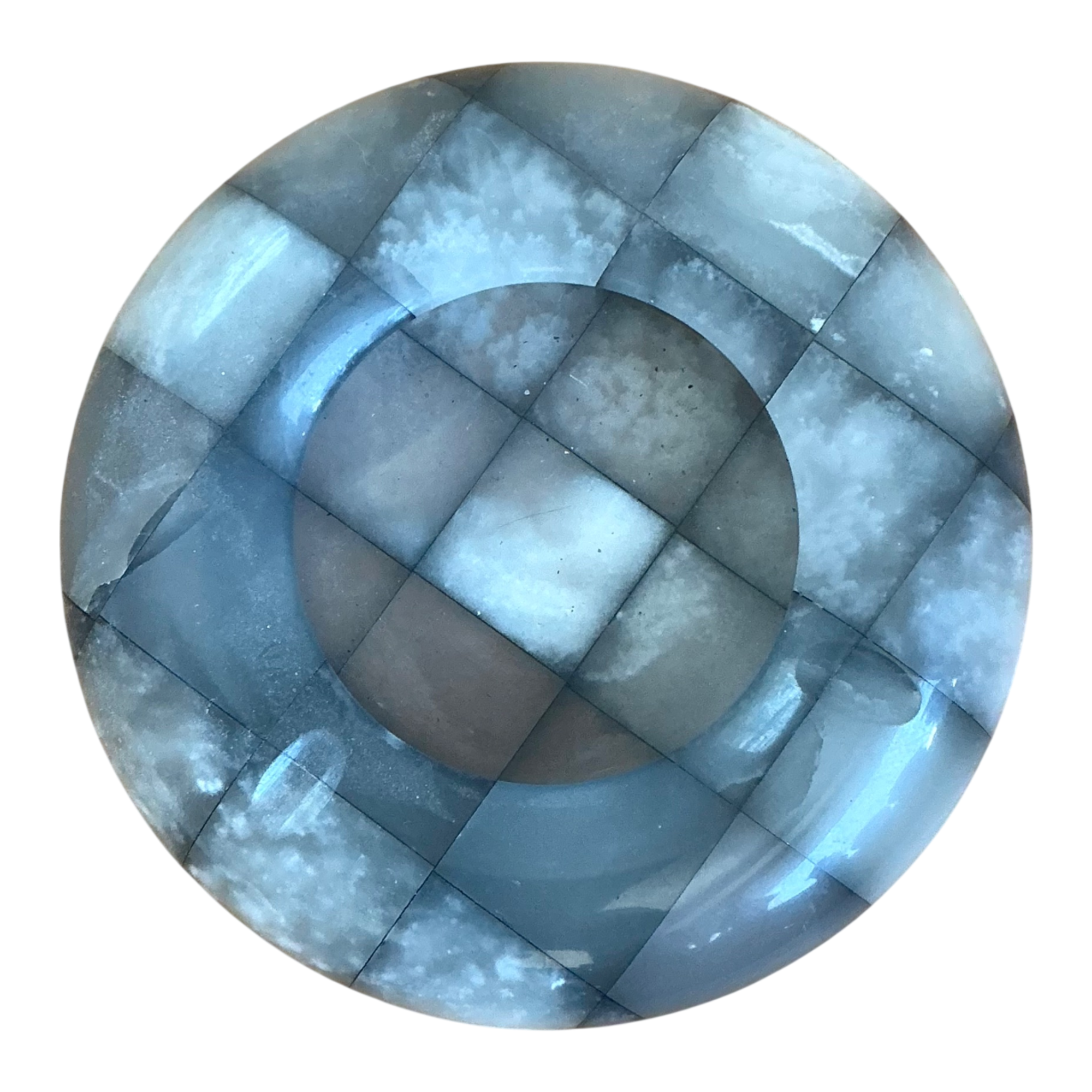 Vintage Checkered Stone Decorative Dish
