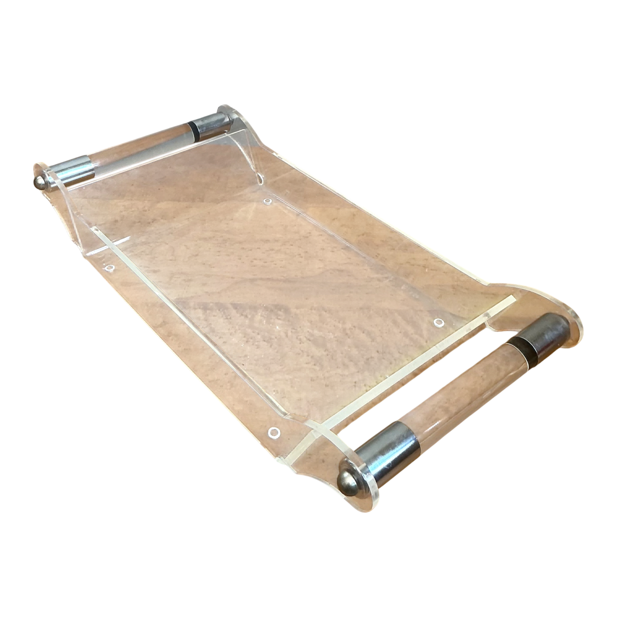 Vintage Lucite and Chrome Tray
