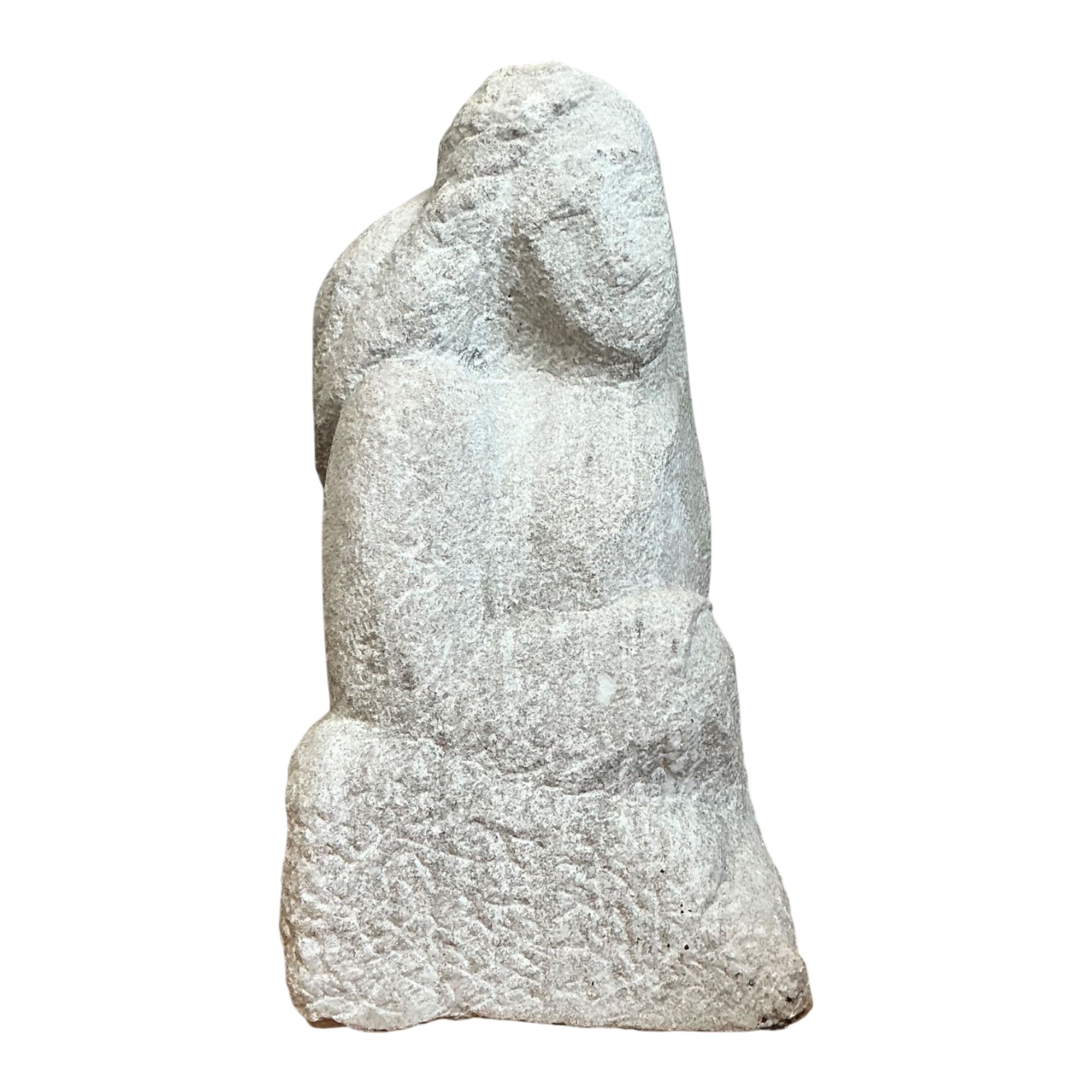 Vintage Carved Stone Figurative Sculpture