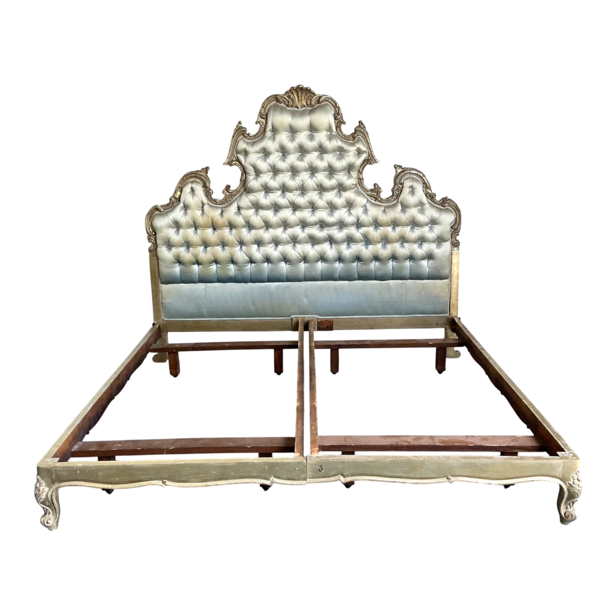Vintage Rococo King Size Tufted Headboard