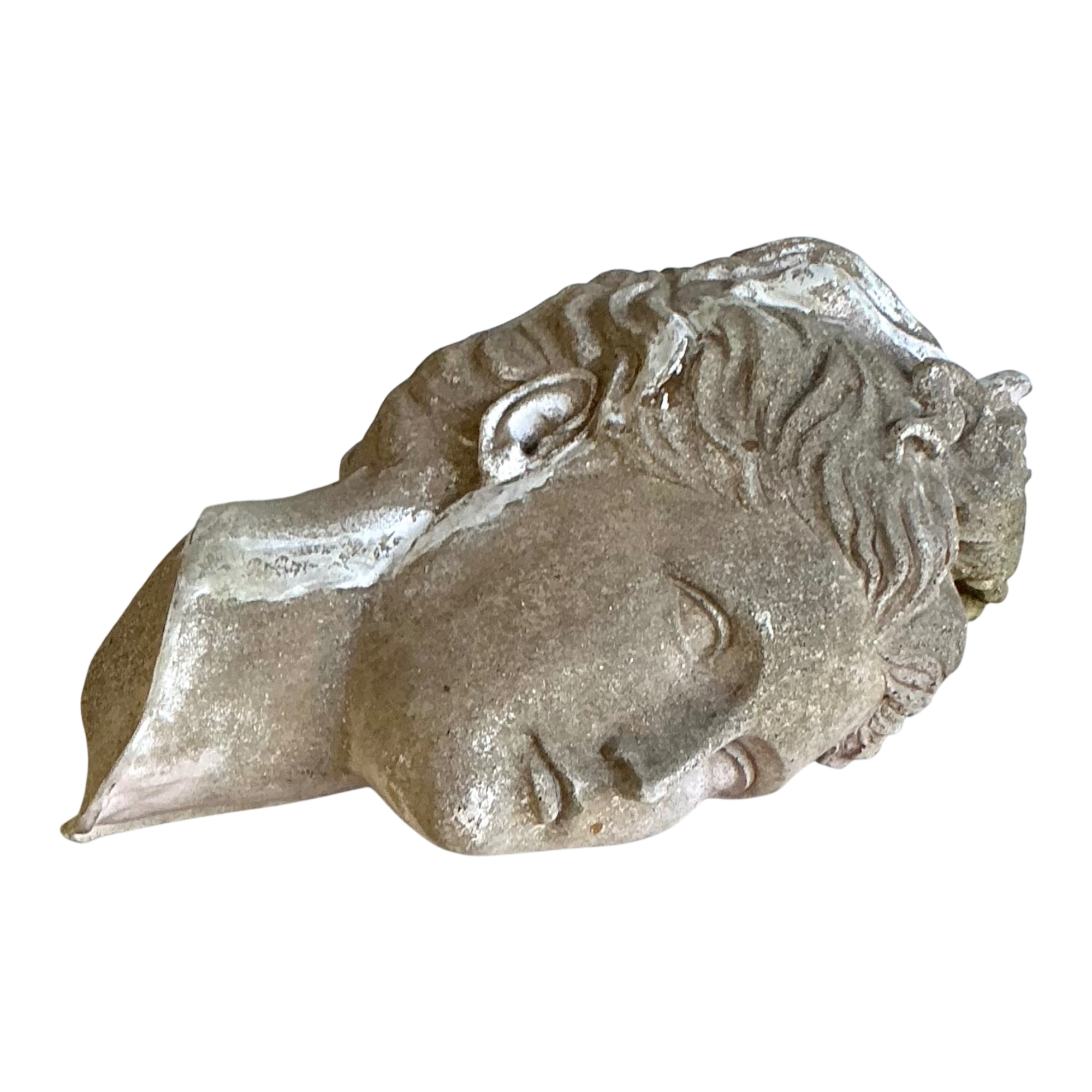 Vintage Greco Roman Patinated Resin Head Sculpture