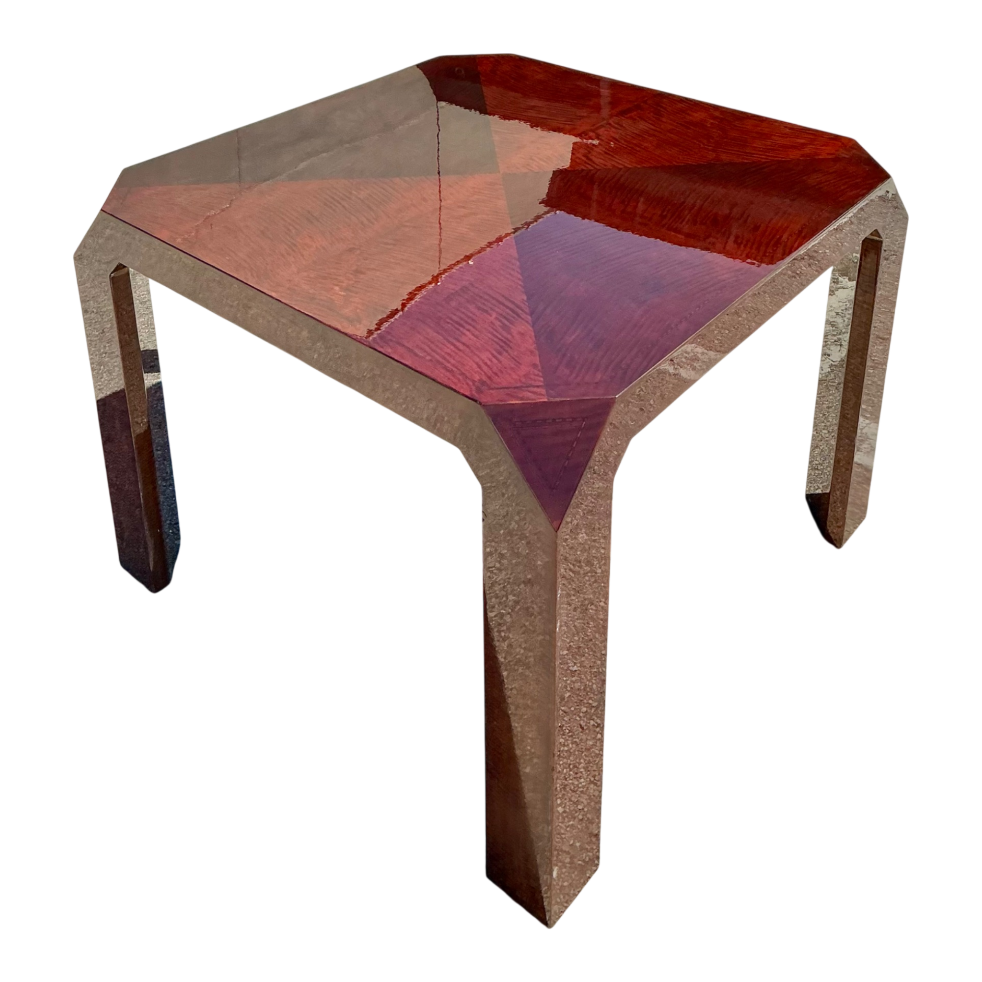 Vintage Lacquered Inlay Game Table