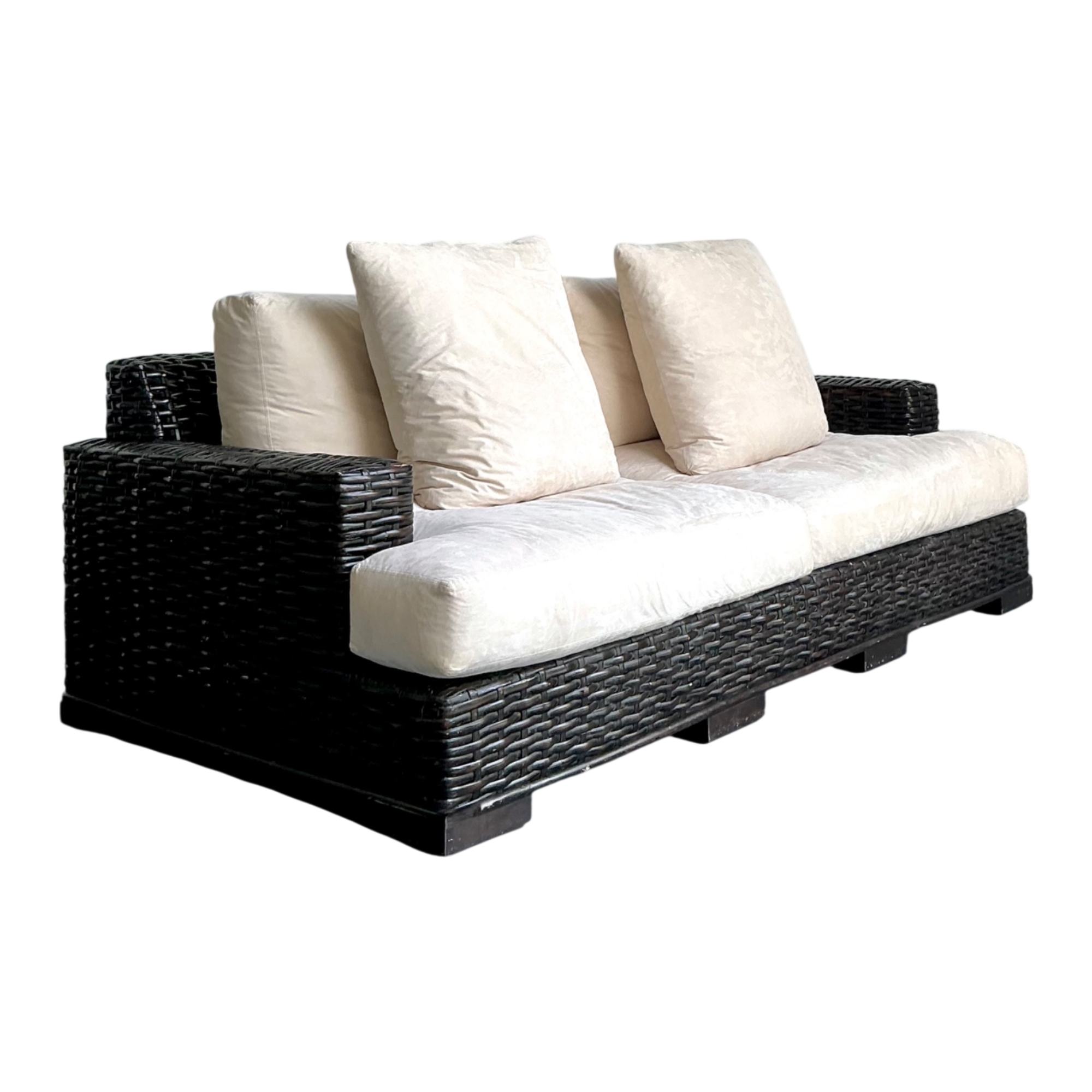 Vintage Ralph Lauren Woven Rattan Three-Seat Sofa