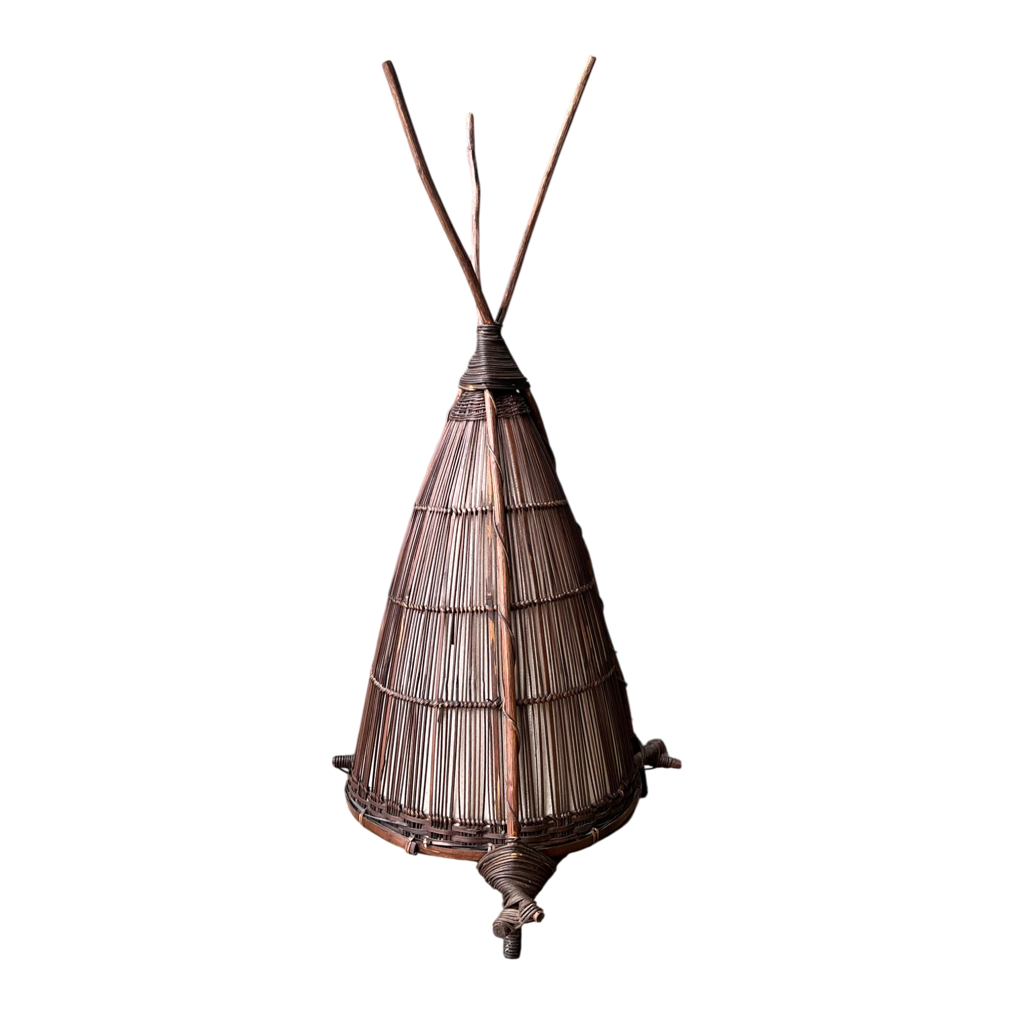 Vintage Japanese Woven Reed Lamp