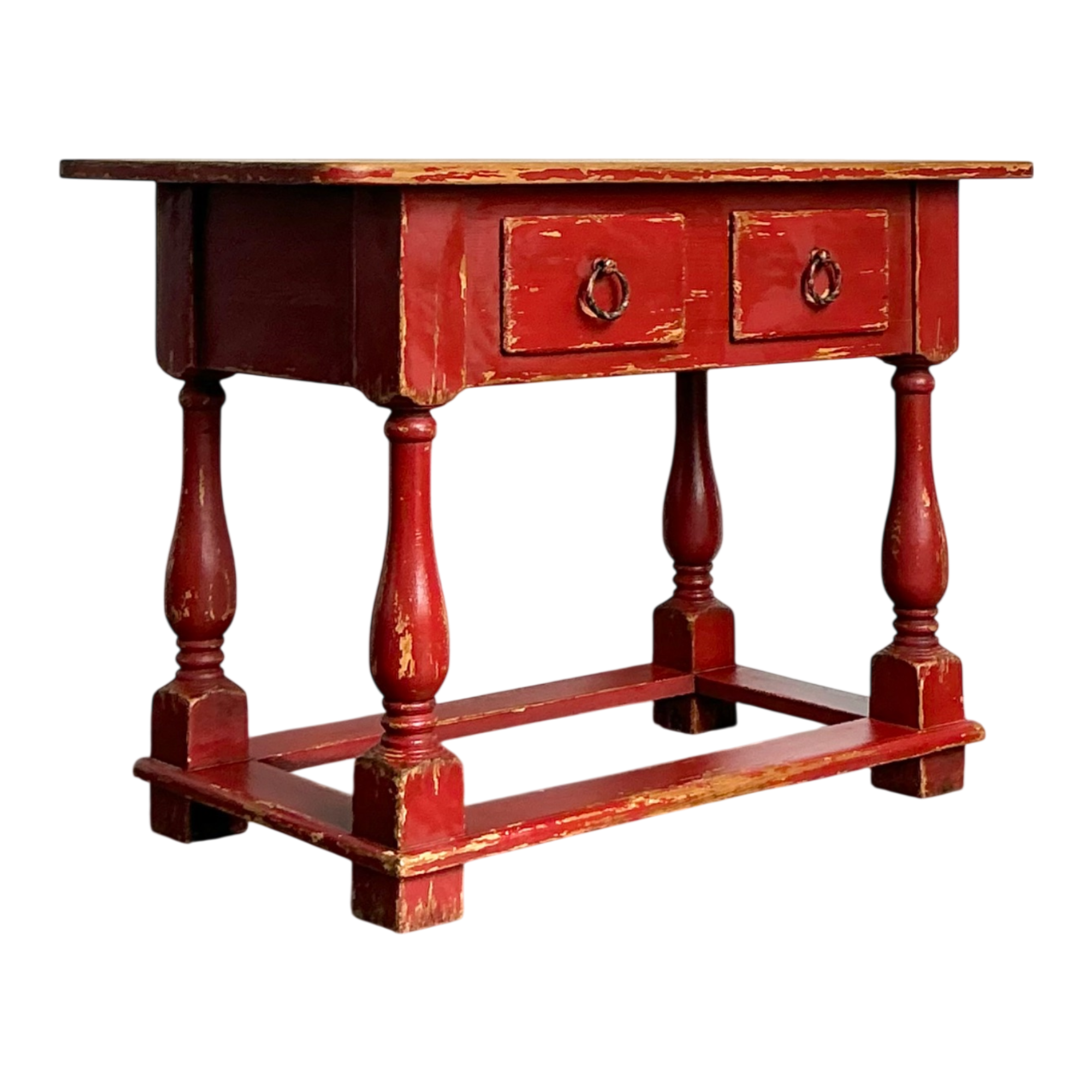 Vintage Ralph laurenRed Distressed Console Table