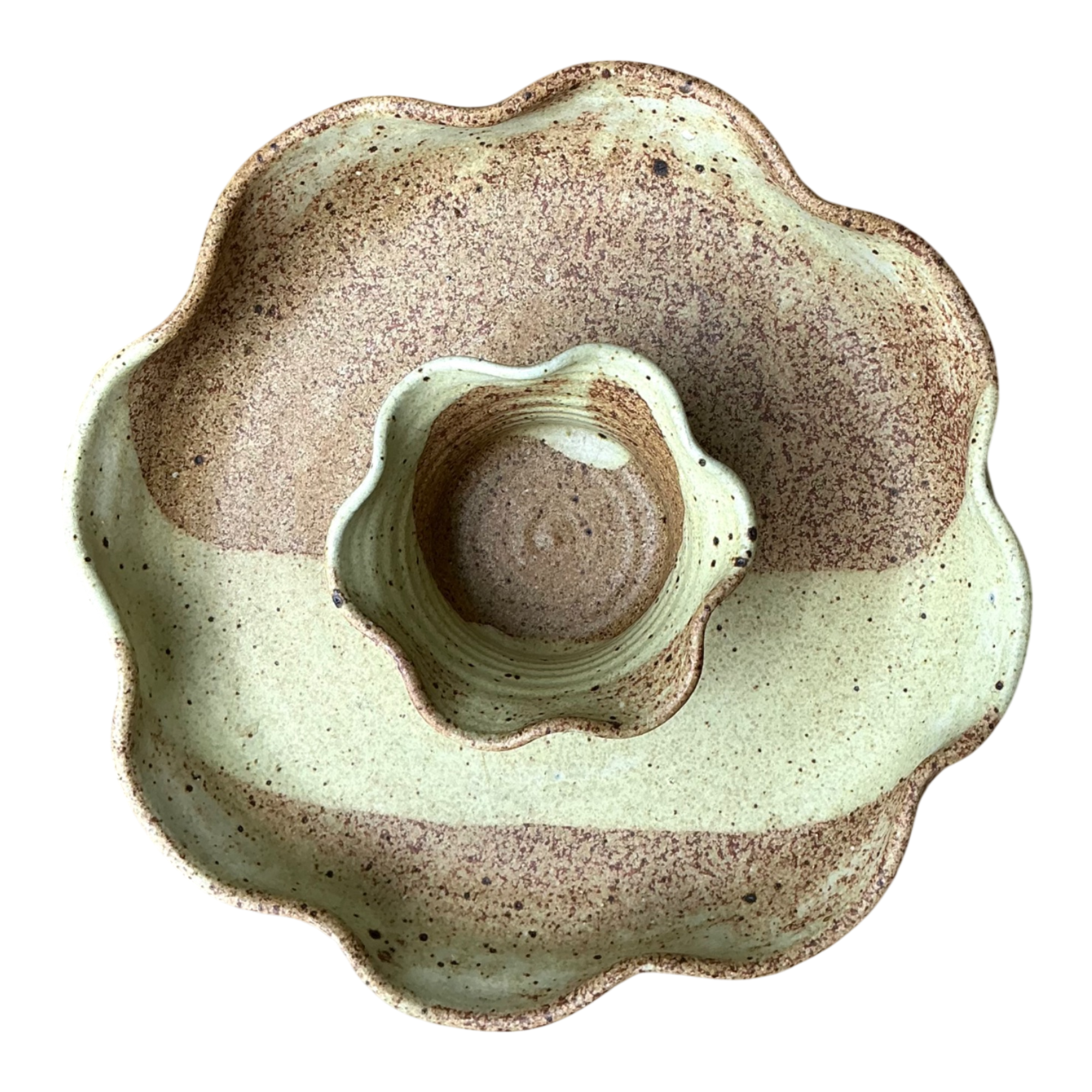 Vintage Studio Pottery Speckled Ceramic Appetizer Bowl