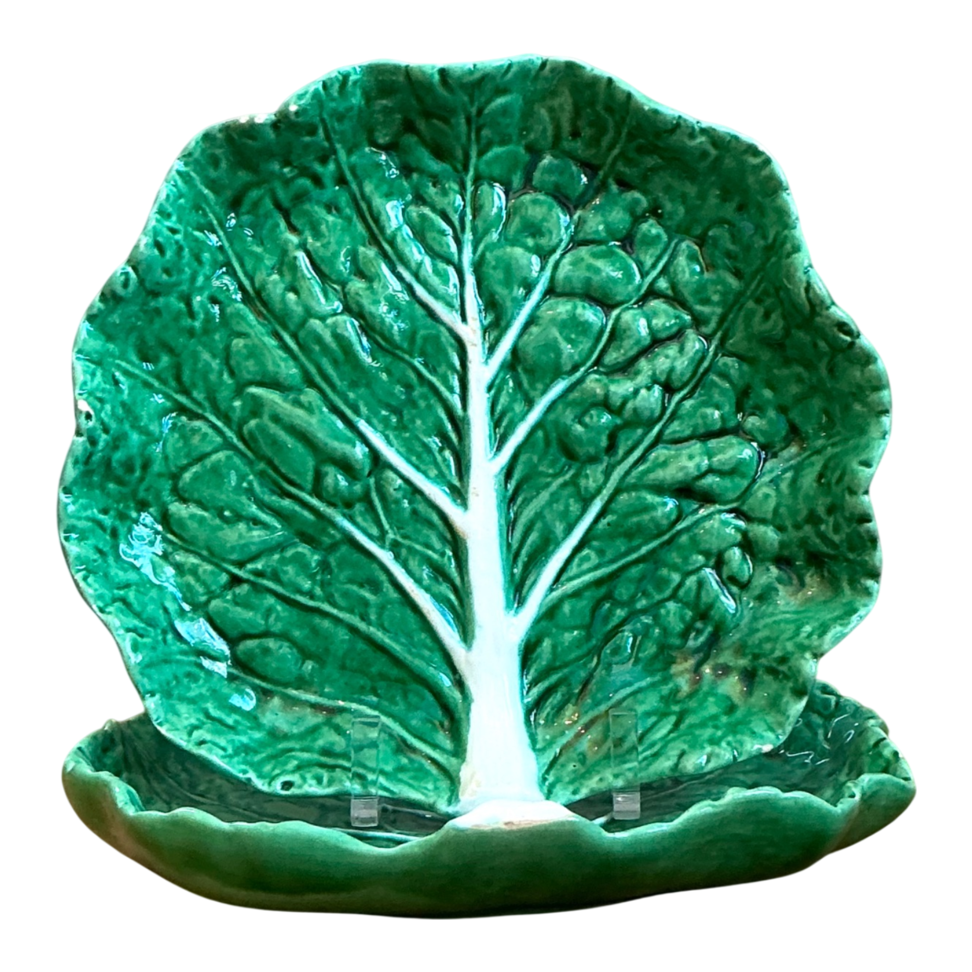 Vintage Bordallo Pinheiro Green Cabbage Leaf Plate