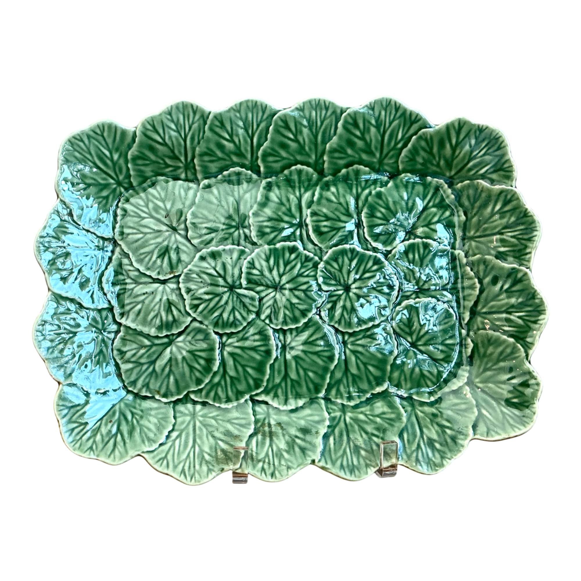 Vintage Bordallo Pinheiro Green Cabbage Leaf Platter