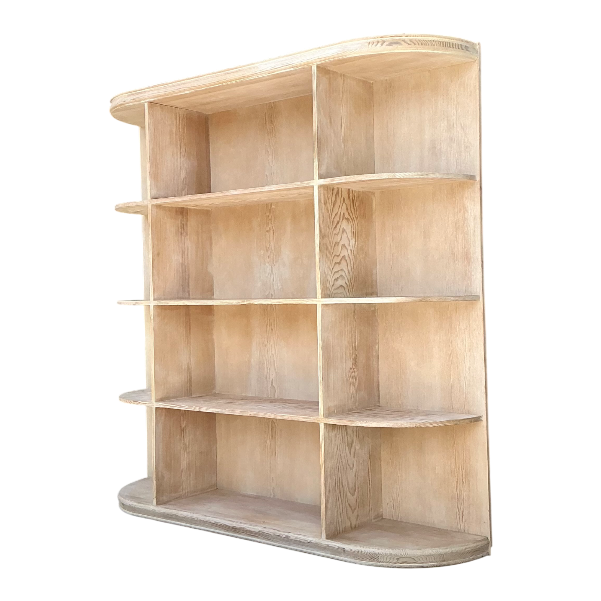 Vintage Washed Wood Wide Etagere