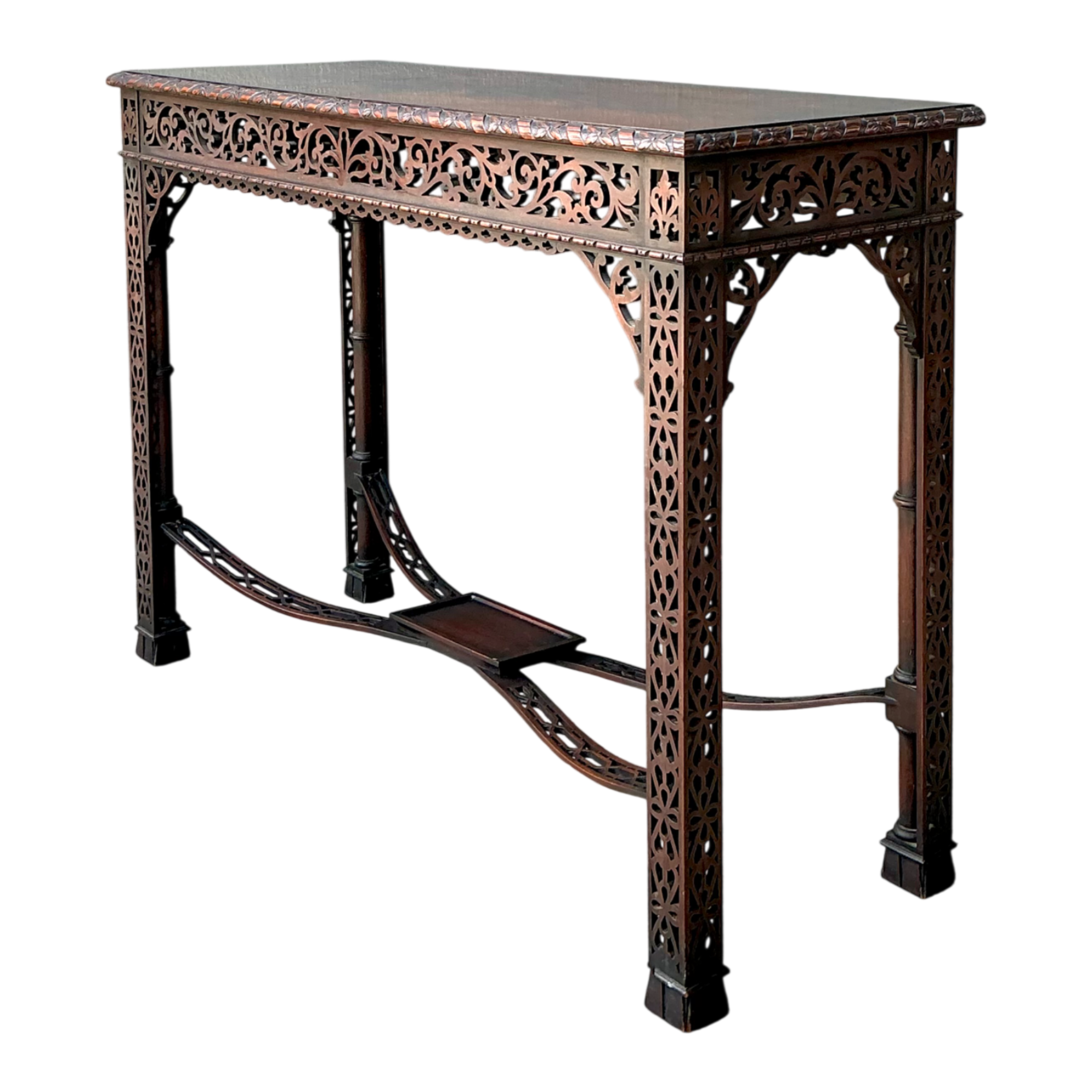 Vintage Carved Fretwork Console Table