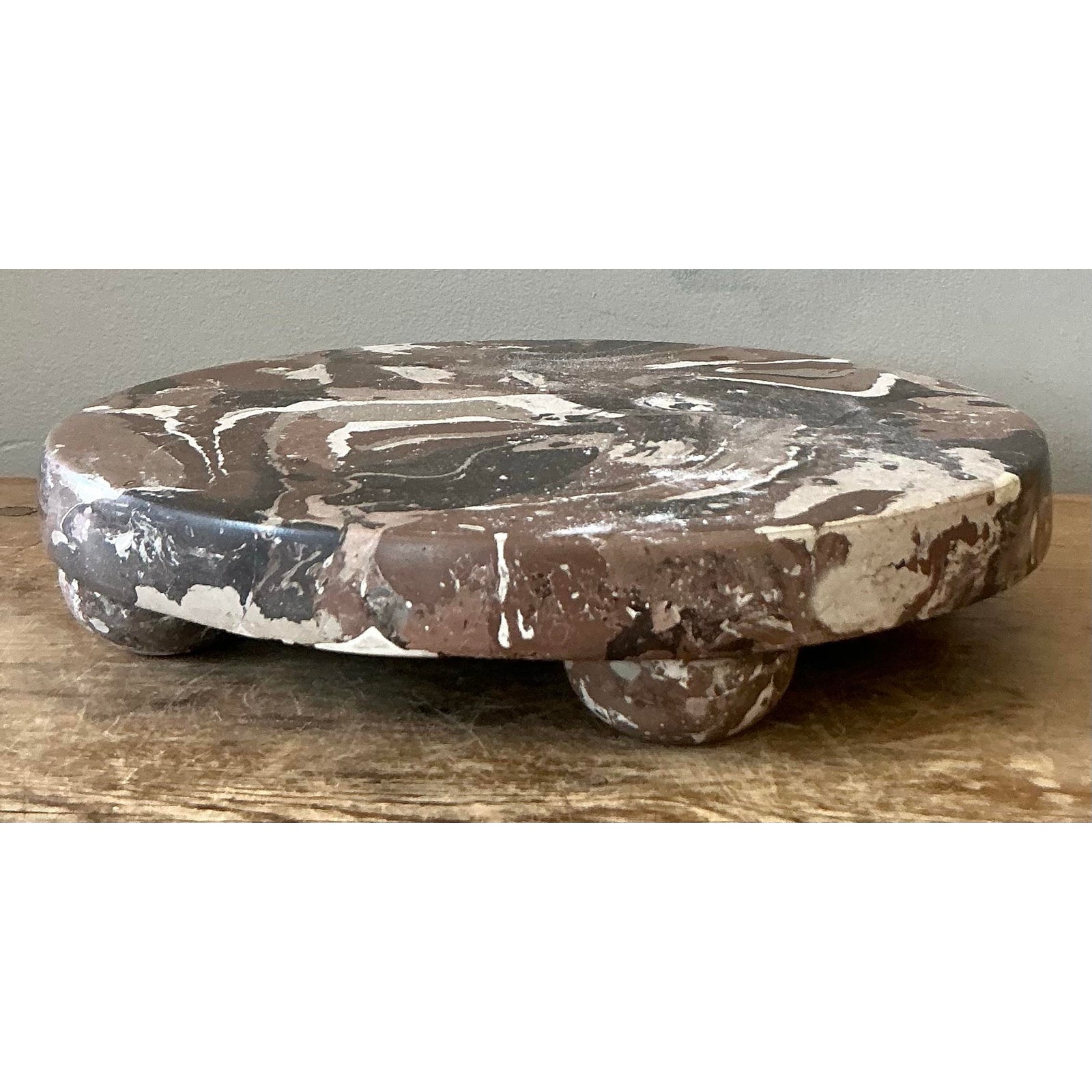 Boho Artisan Pigmented Plaster Scagliola Plinth - Top view