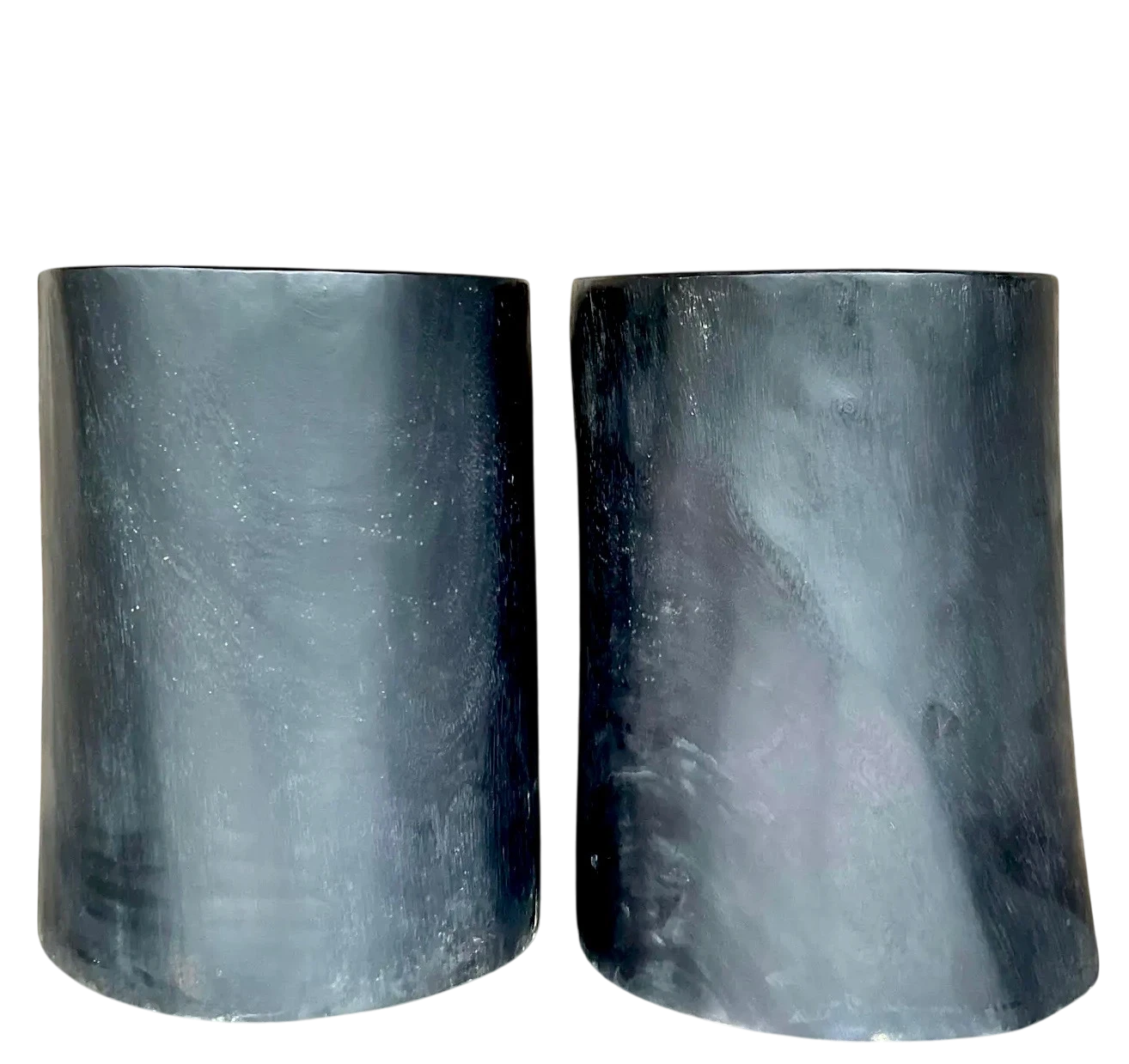 Boho Ebony Wood Tree Trunk Low Stools - Set of 2 - Detail view