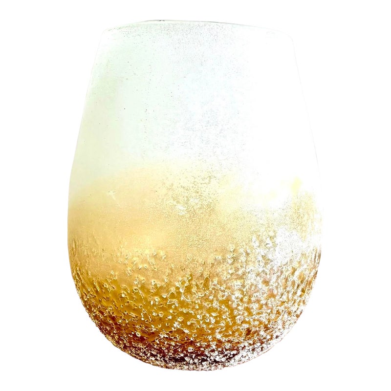 Boho Hand-Blown Art Glass Vase - Detail view
