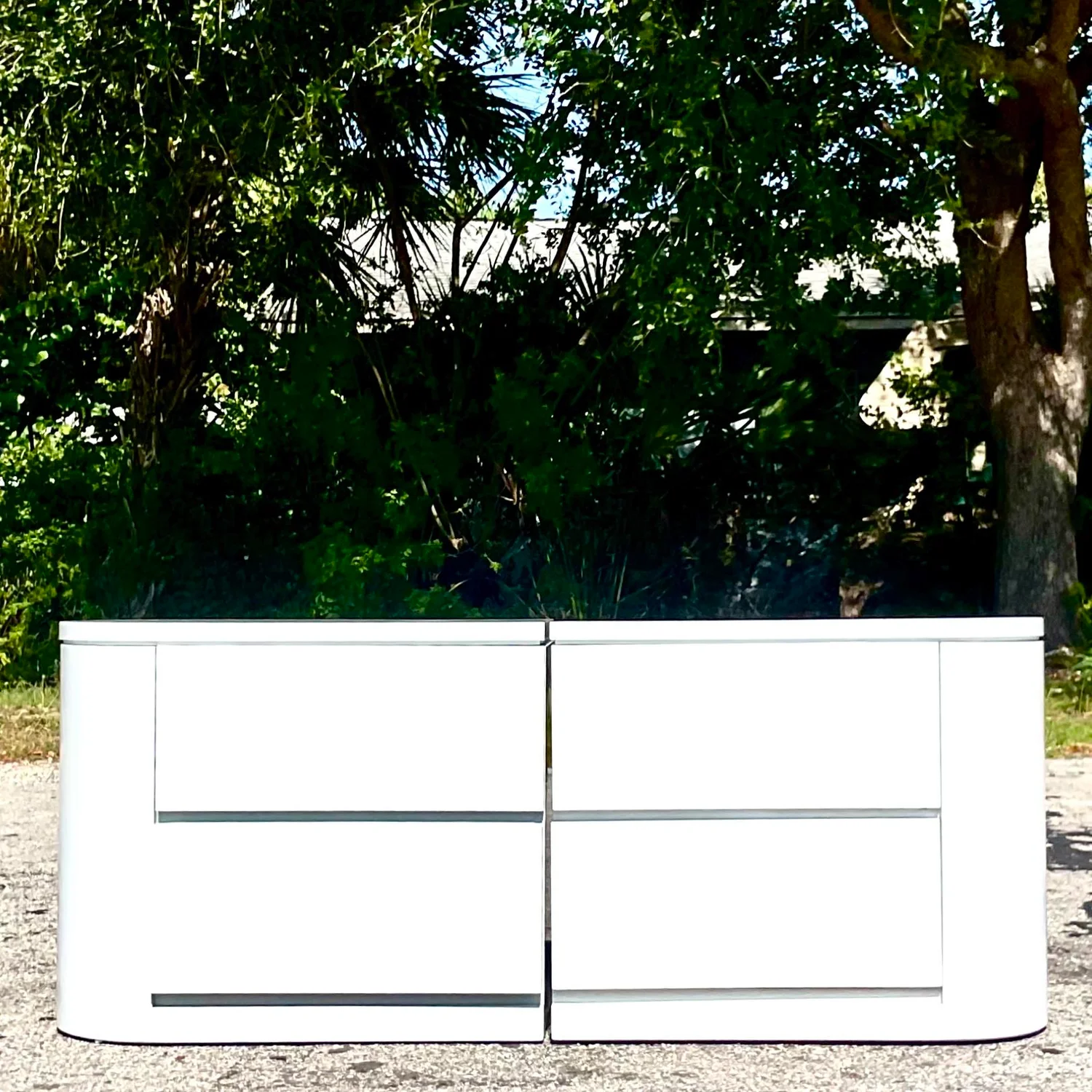 Boho Laminate Nightstands - a Pair - Top view