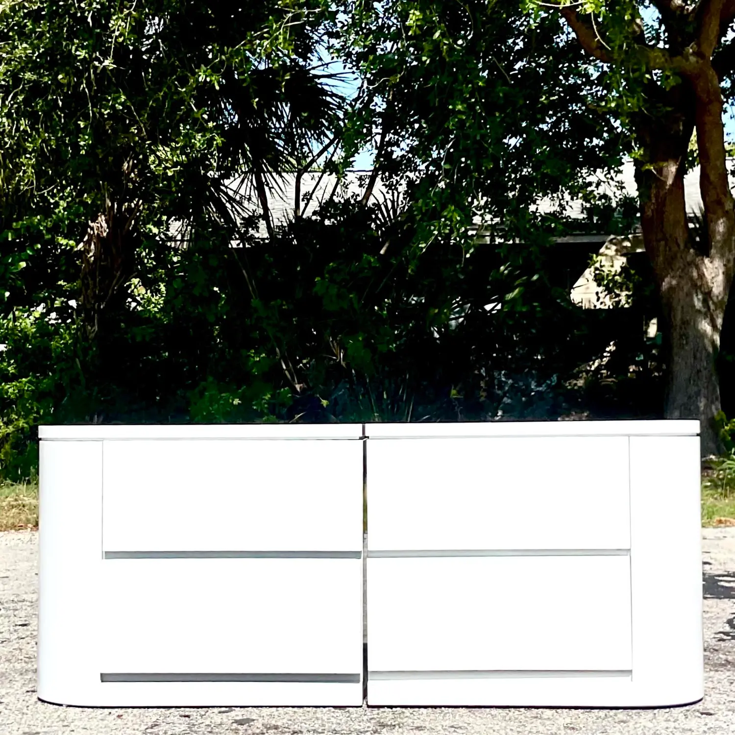 Boho Laminate Nightstands - a Pair - Back view