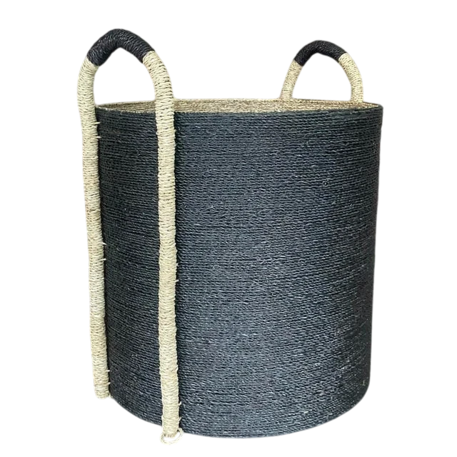 Coastal Palecek Woven Jute Basket - Detail view
