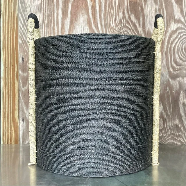 Coastal Palecek Woven Jute Basket - Back view